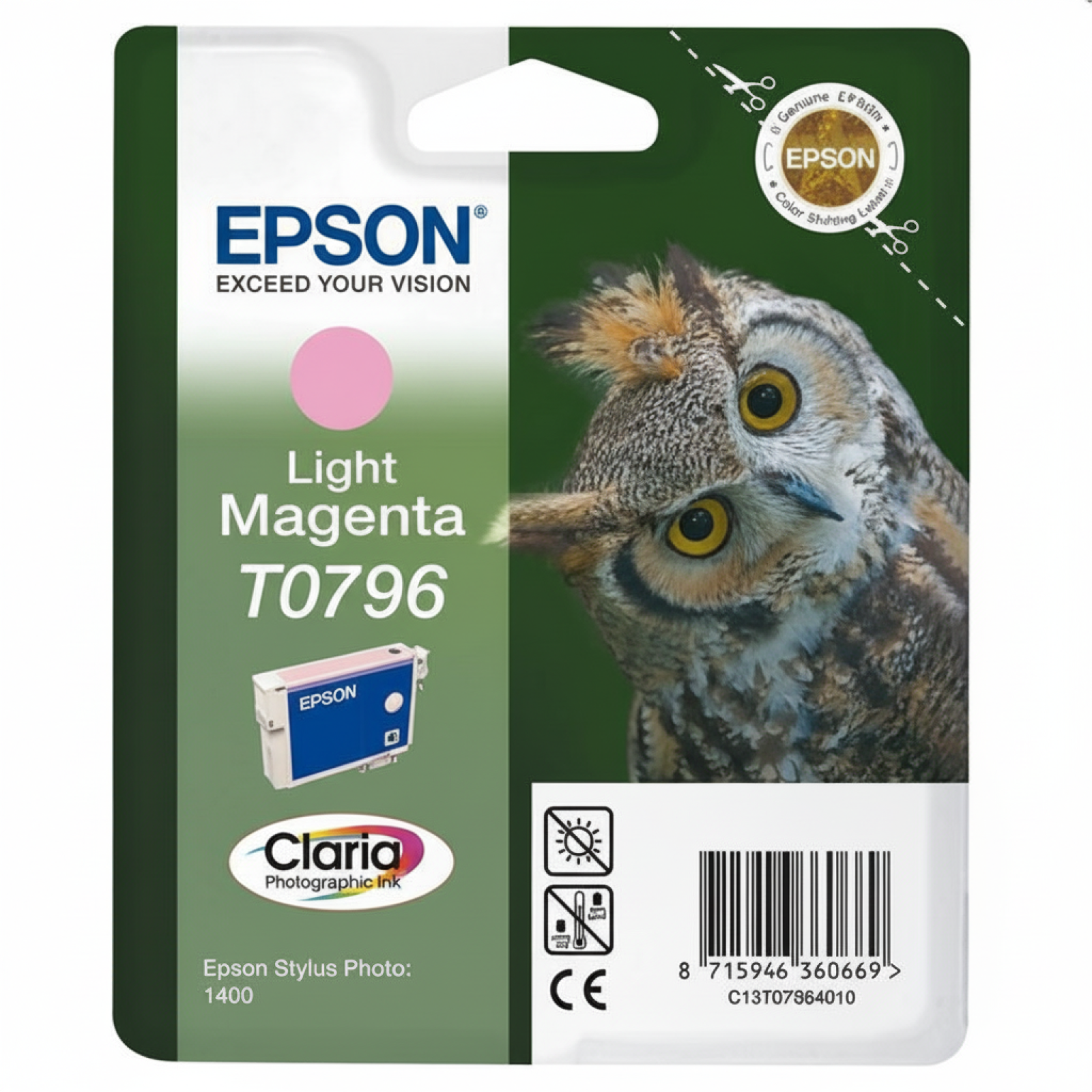 Tusz Oryginalny Epson T0796 (C13T07964010) (Jasny purpurowy)