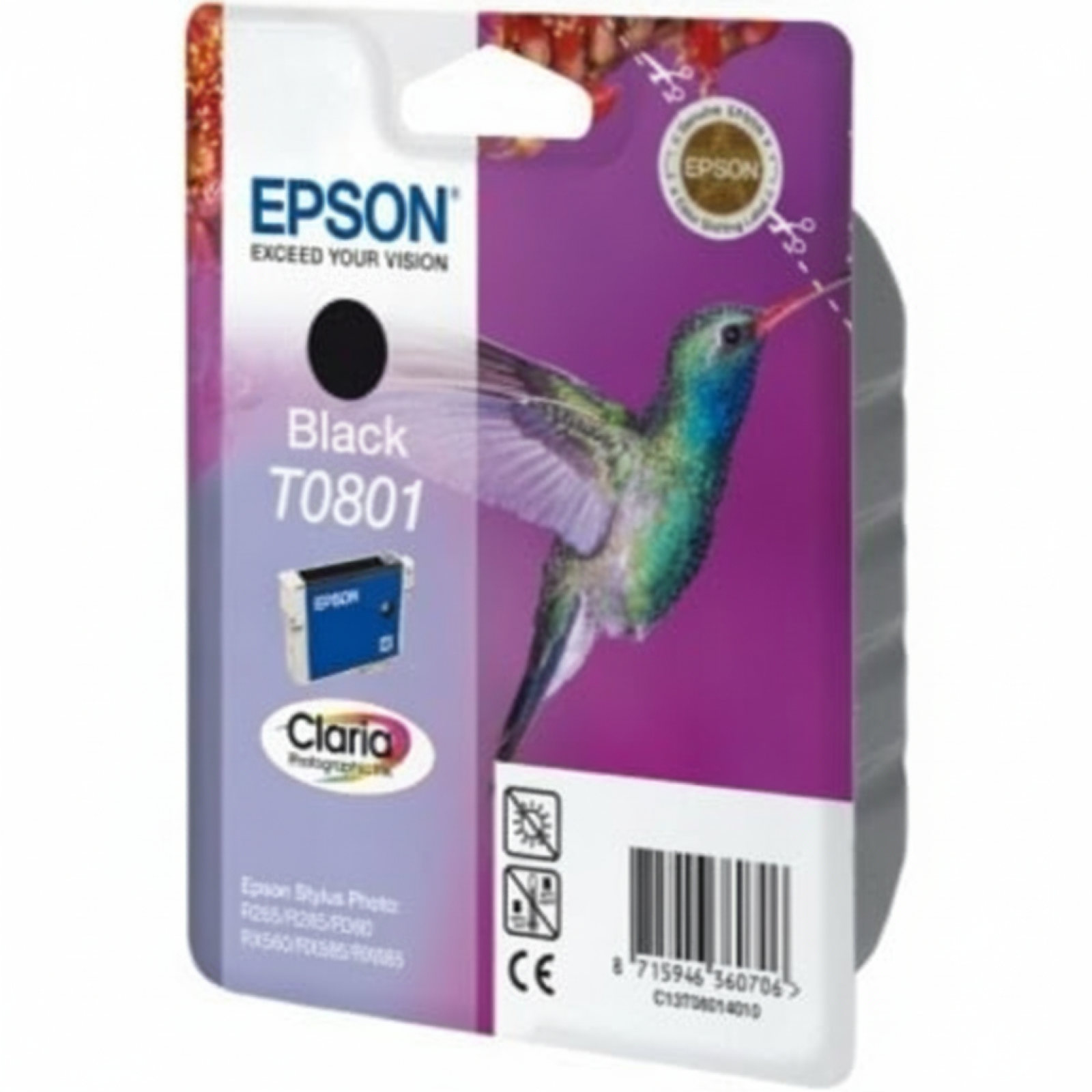Tusz Oryginalny Epson T0801 (C13T08014011) (Czarny)
