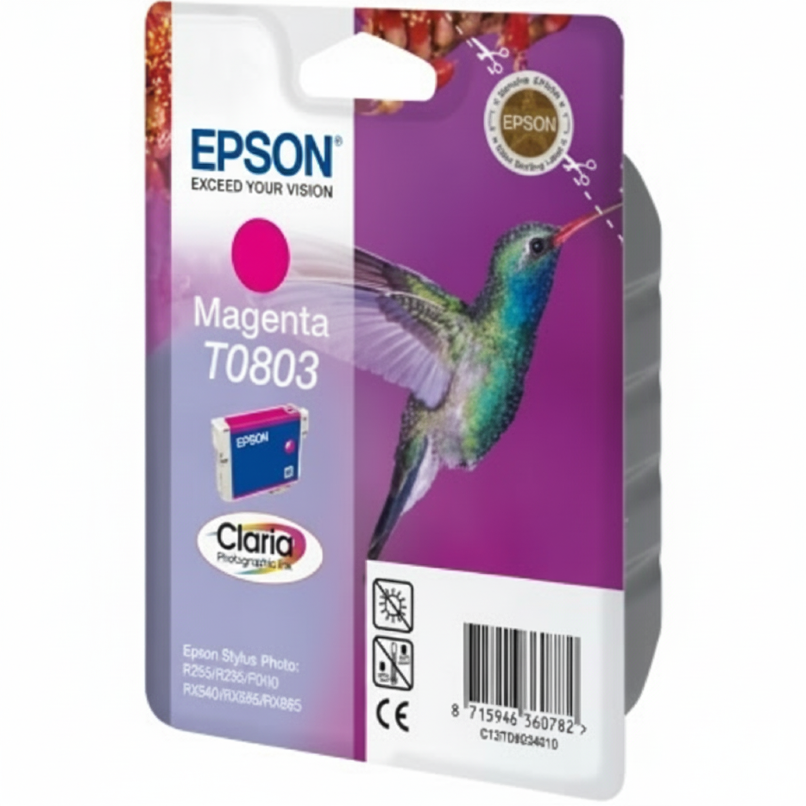 Tusz Oryginalny Epson T0803 (C13T08034011) (Purpurowy)