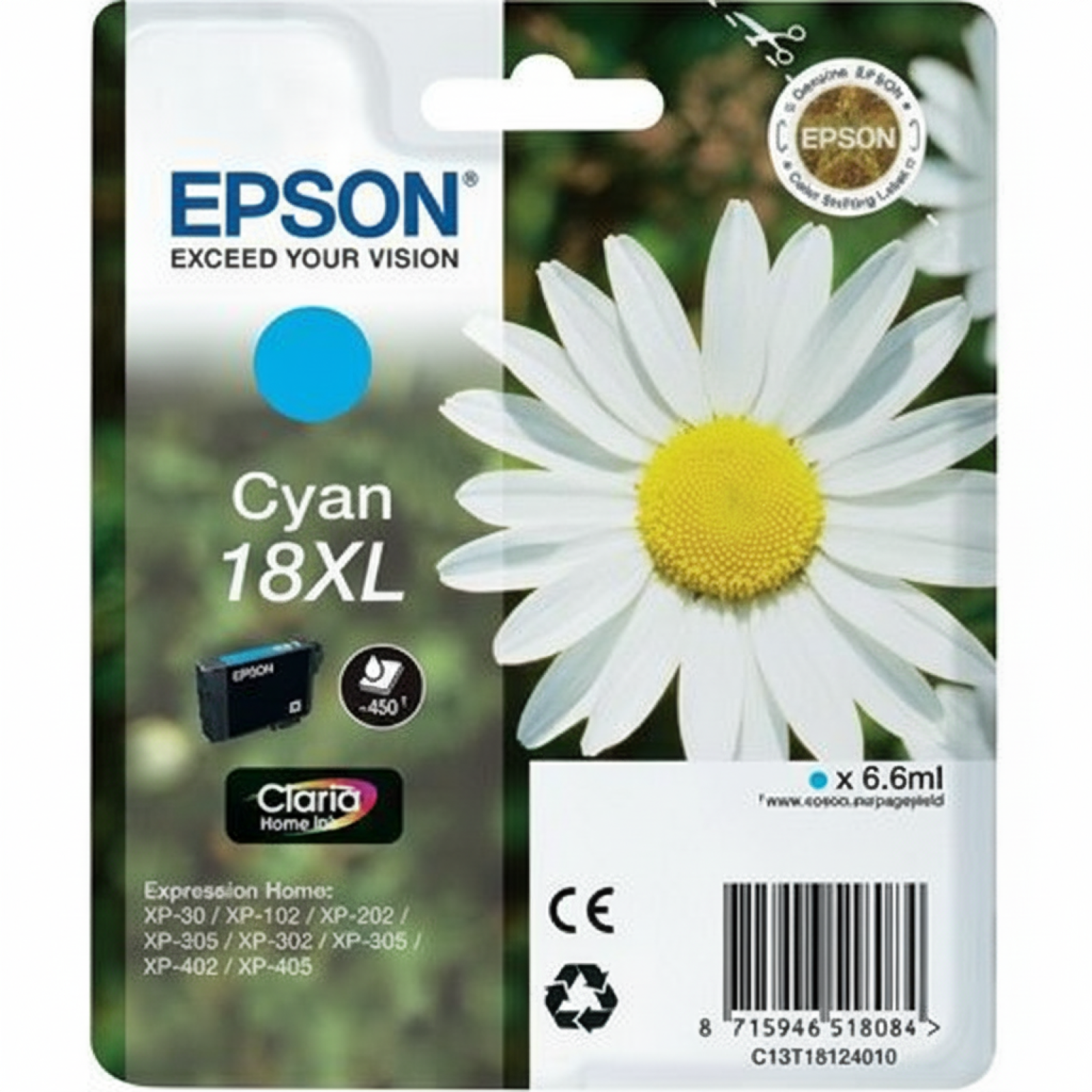 Tusz Oryginalny Epson T1812 (C13T18124010) (Błękitny)