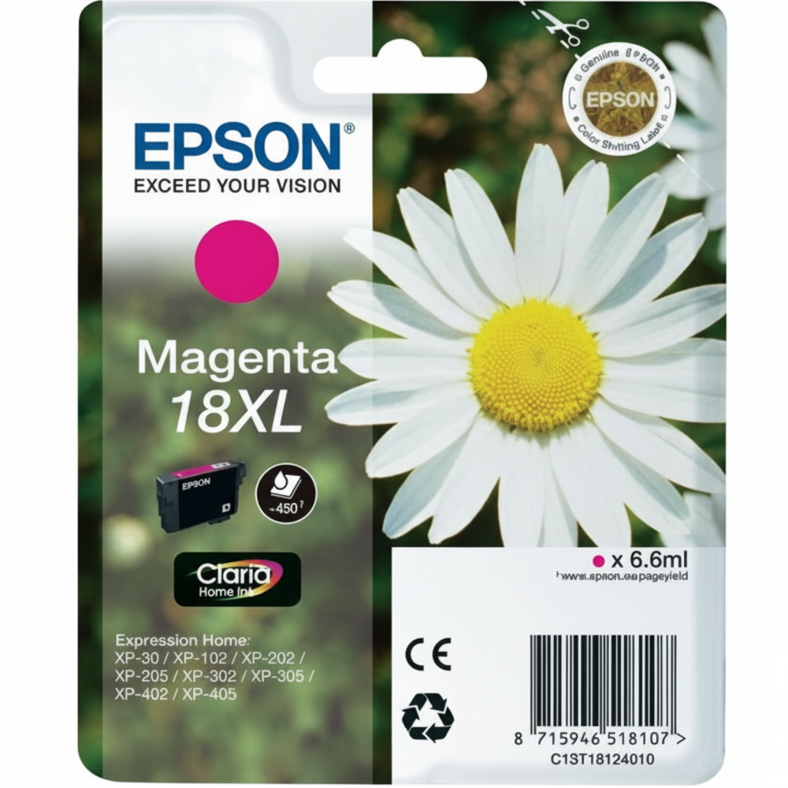 Tusz Oryginalny Epson T1813 (C13T18134010) (Purpurowy)