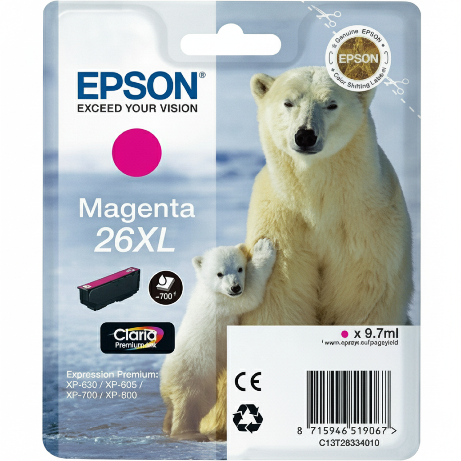 Tusz Oryginalny Epson T2633 (C13T26334010) (Purpurowy)