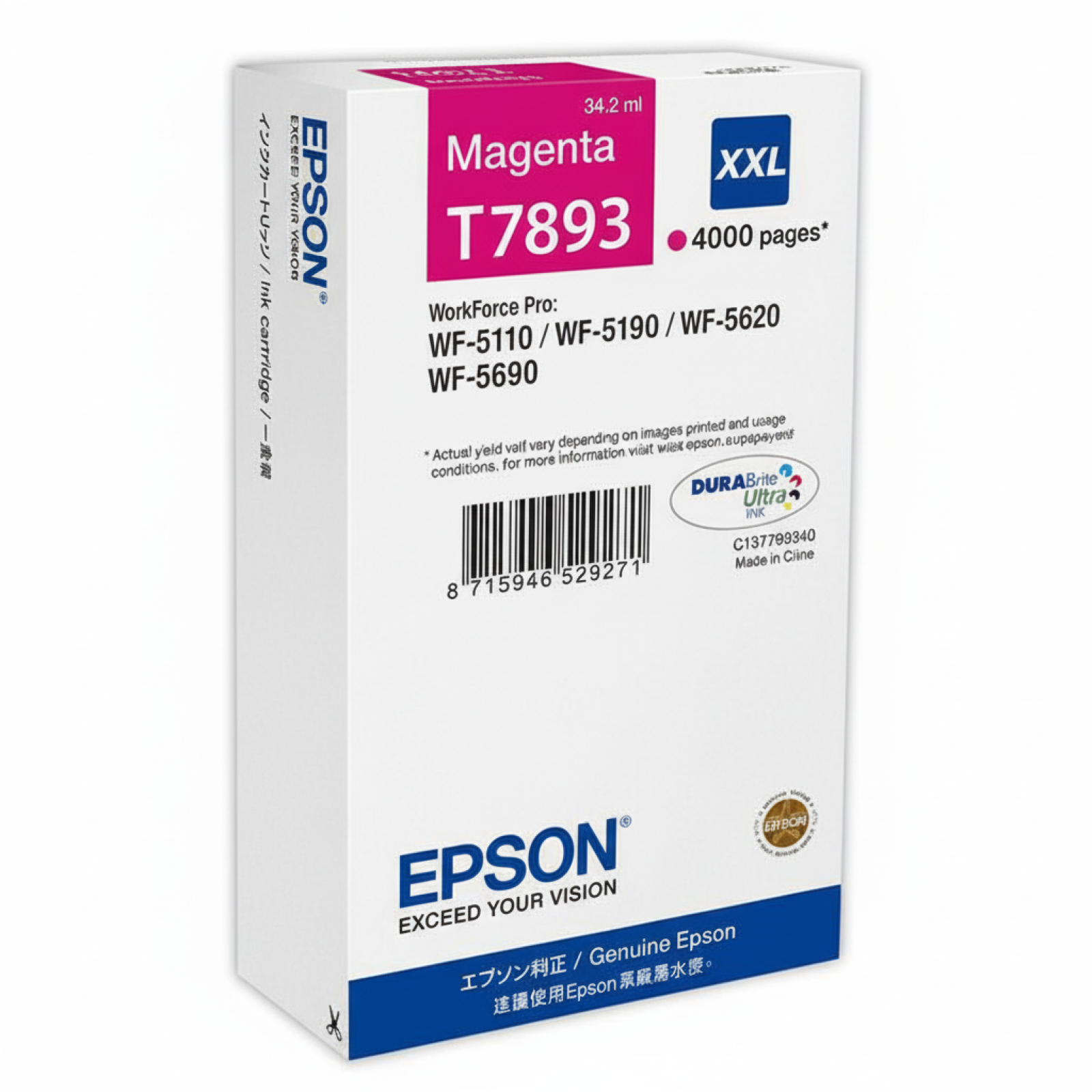 Tusz Oryginalny Epson T7893 (C13T789340) (Purpurowy)