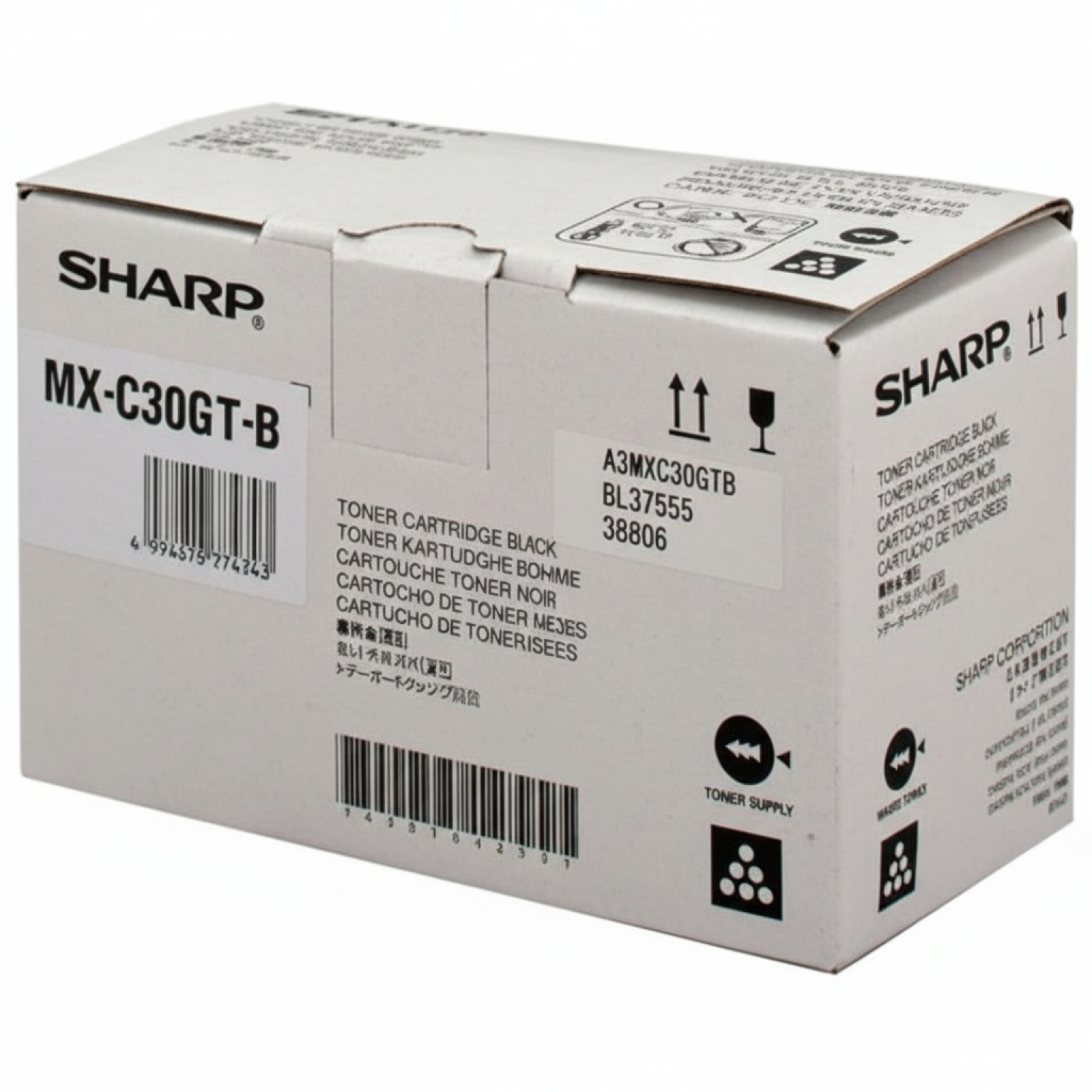 Toner Oryginalny Sharp MX-C30GTB (MX-C30GTB) (Czarny)