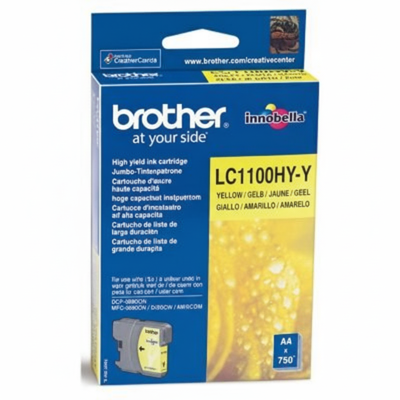 Tusz Oryginalny Brother LC-1100HY Y (LC1100HYY) (Żółty)