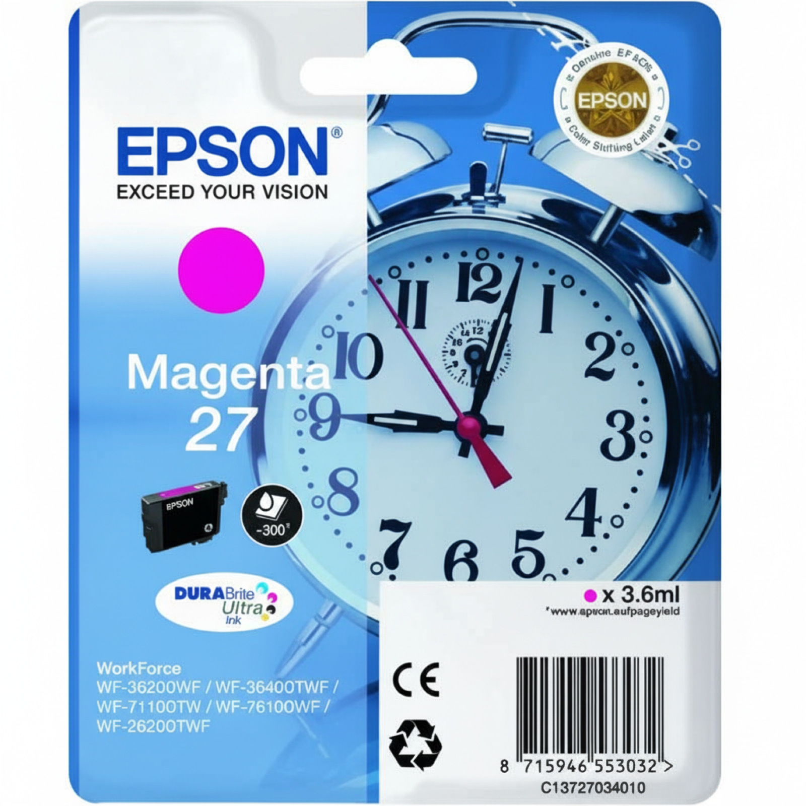 Tusz Oryginalny Epson T2703 (C13T270340) (Purpurowy)