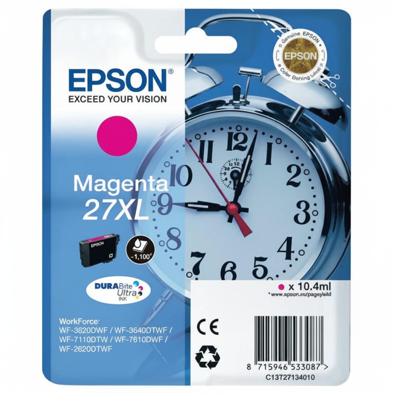 Tusz Oryginalny Epson 27 XL (C13T271340) (Purpurowy)