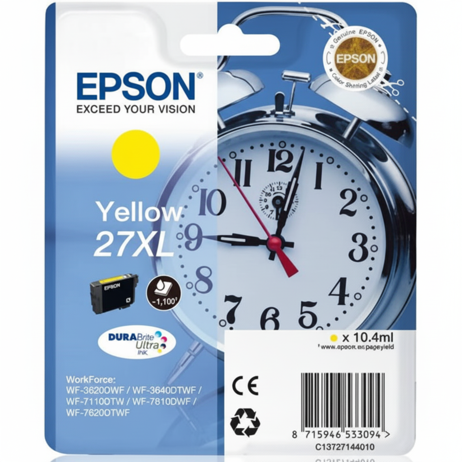 Tusz Oryginalny Epson 27 XL (C13T271440) (Żółty)
