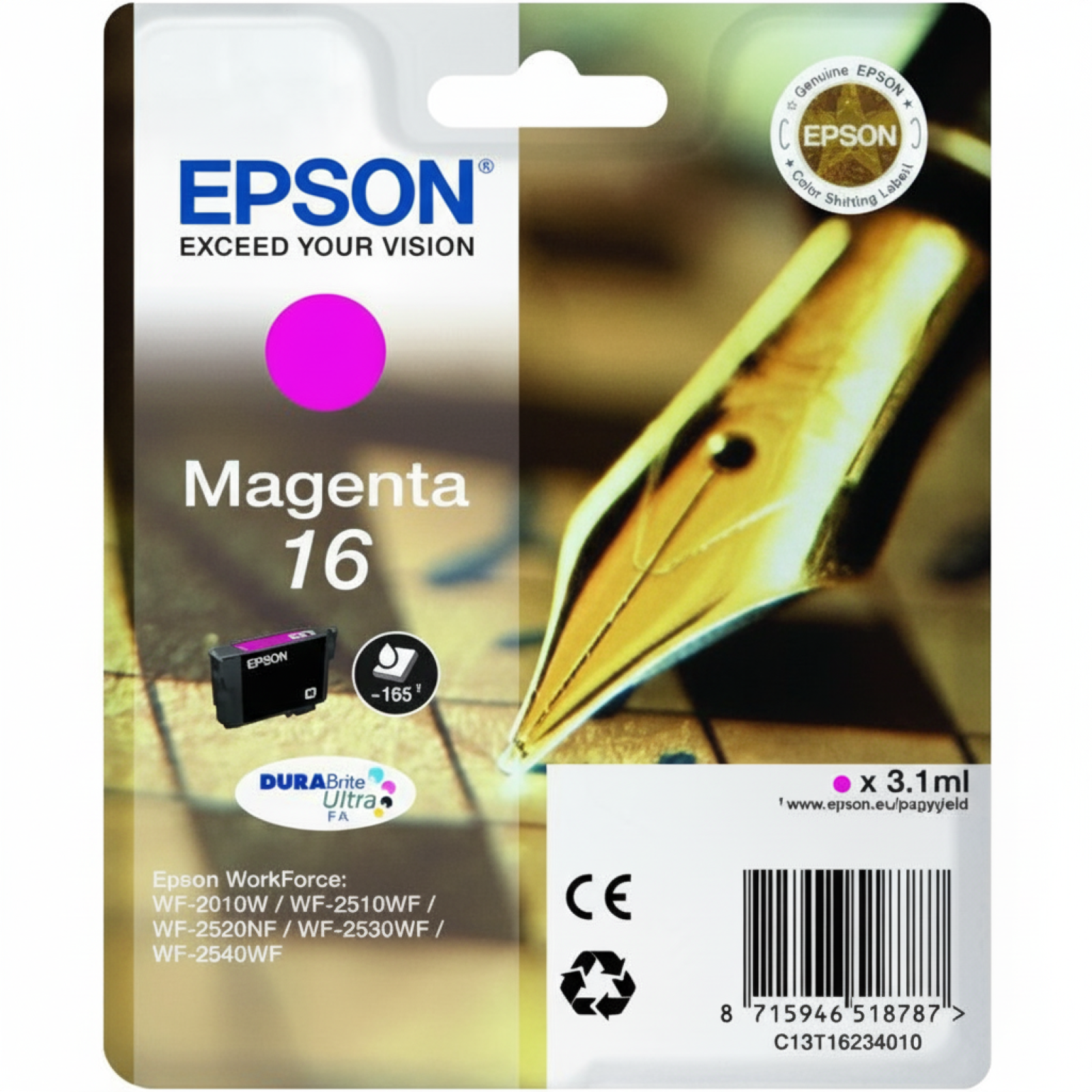 Tusz Oryginalny Epson T1623 (C13T16234010) (Purpurowy)