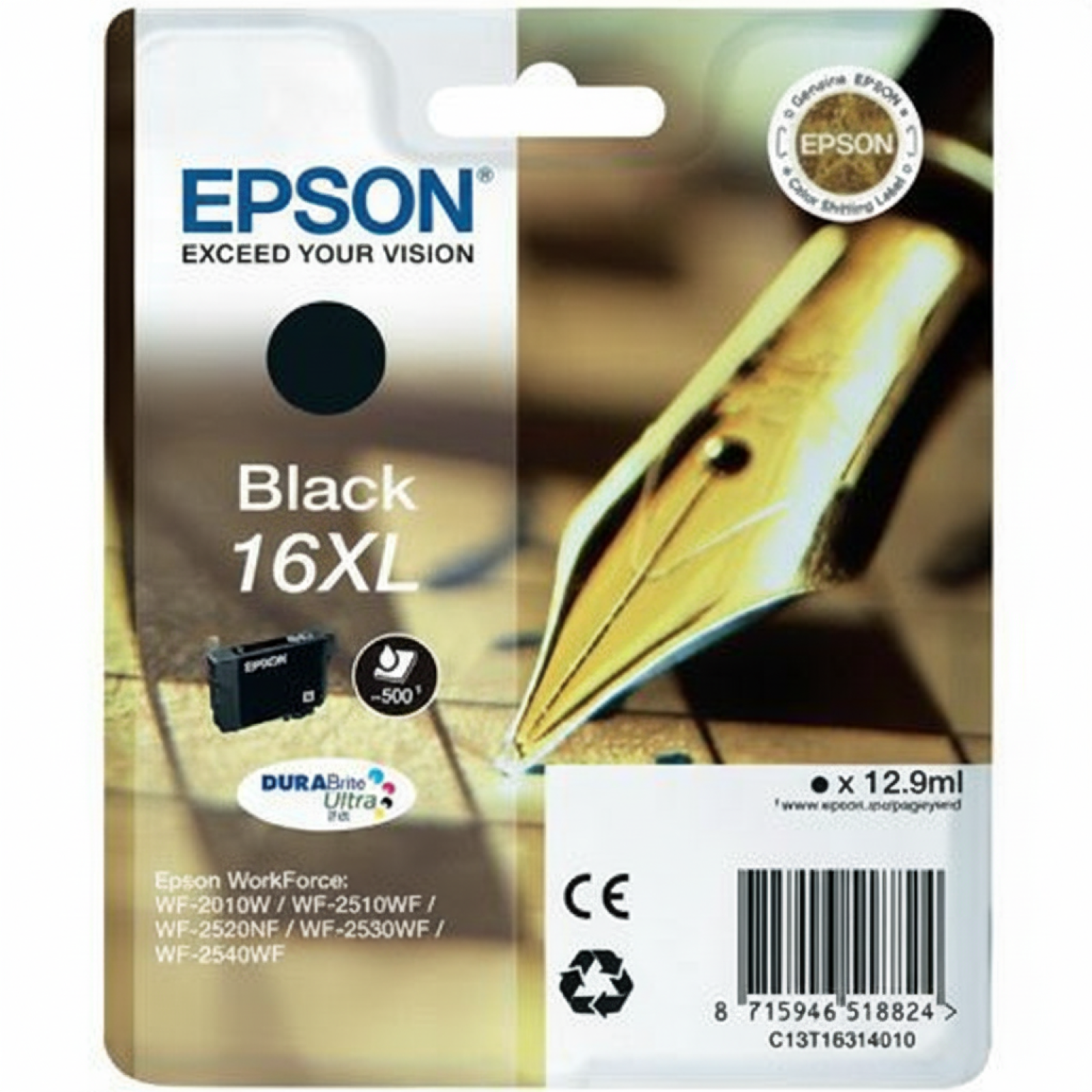 Tusz Oryginalny Epson T1631 (16XL) (C13T16314010) (Czarny)