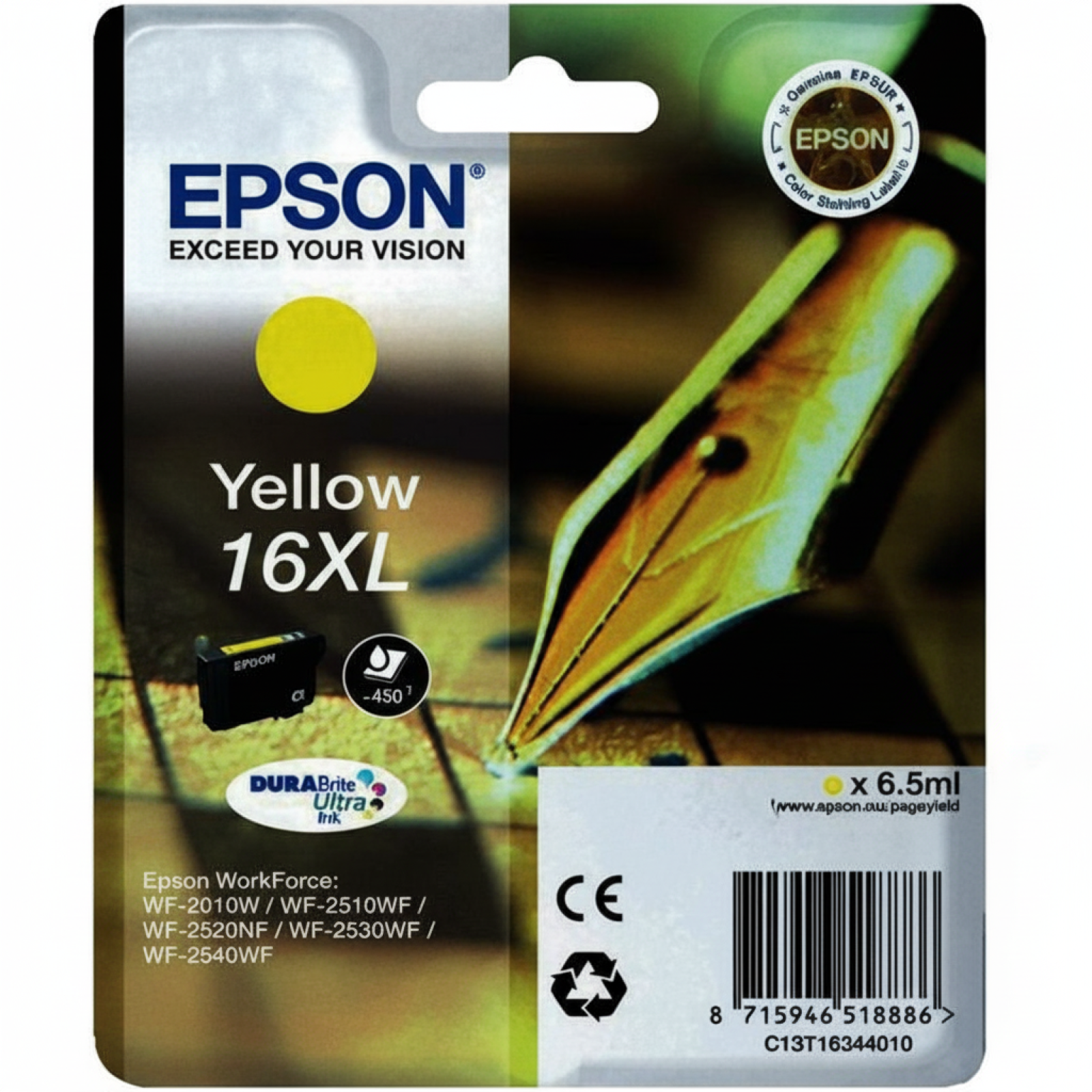 Tusz Oryginalny Epson T1634 (16XL) (C13T16344010) (Żółty)