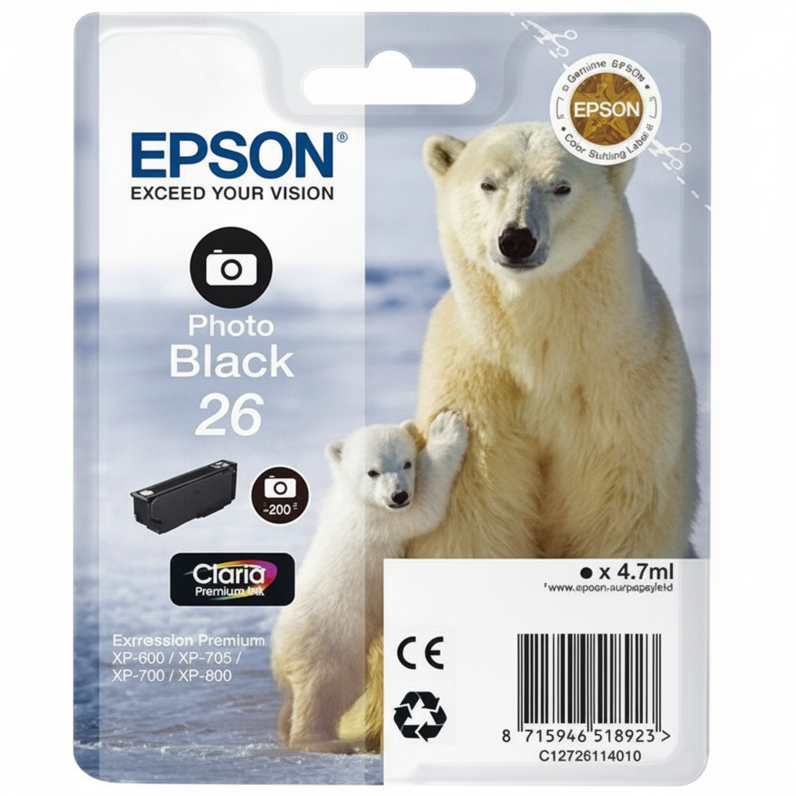 Tusz Oryginalny Epson T2611 (C13T26114010) (Czarny Foto)