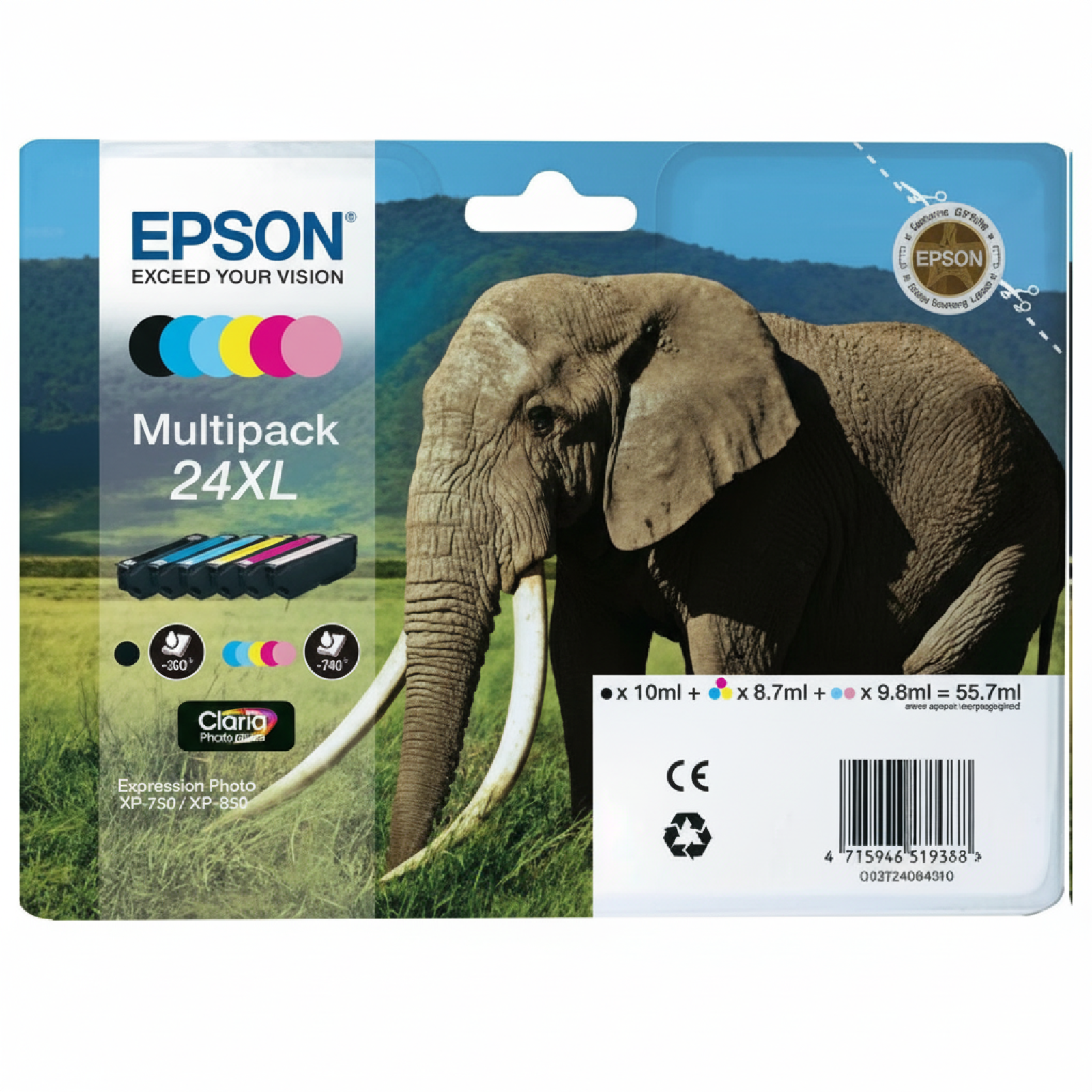 Tusze Oryginalne Epson T2438 (C13T24384010) (komplet)