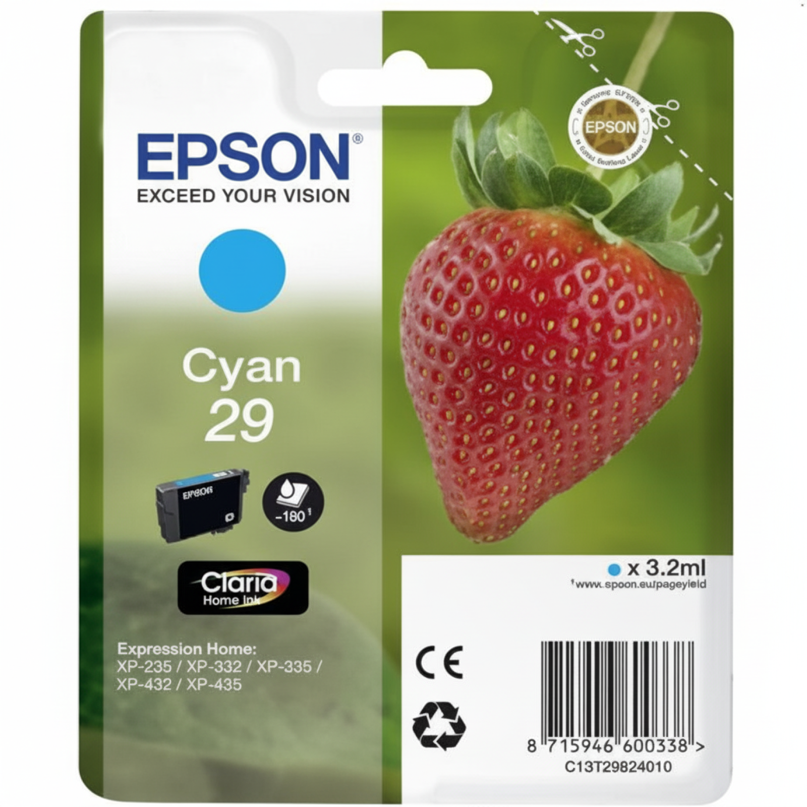 Tusz Oryginalny Epson T2982 (C13T29824010) (Błękitny)