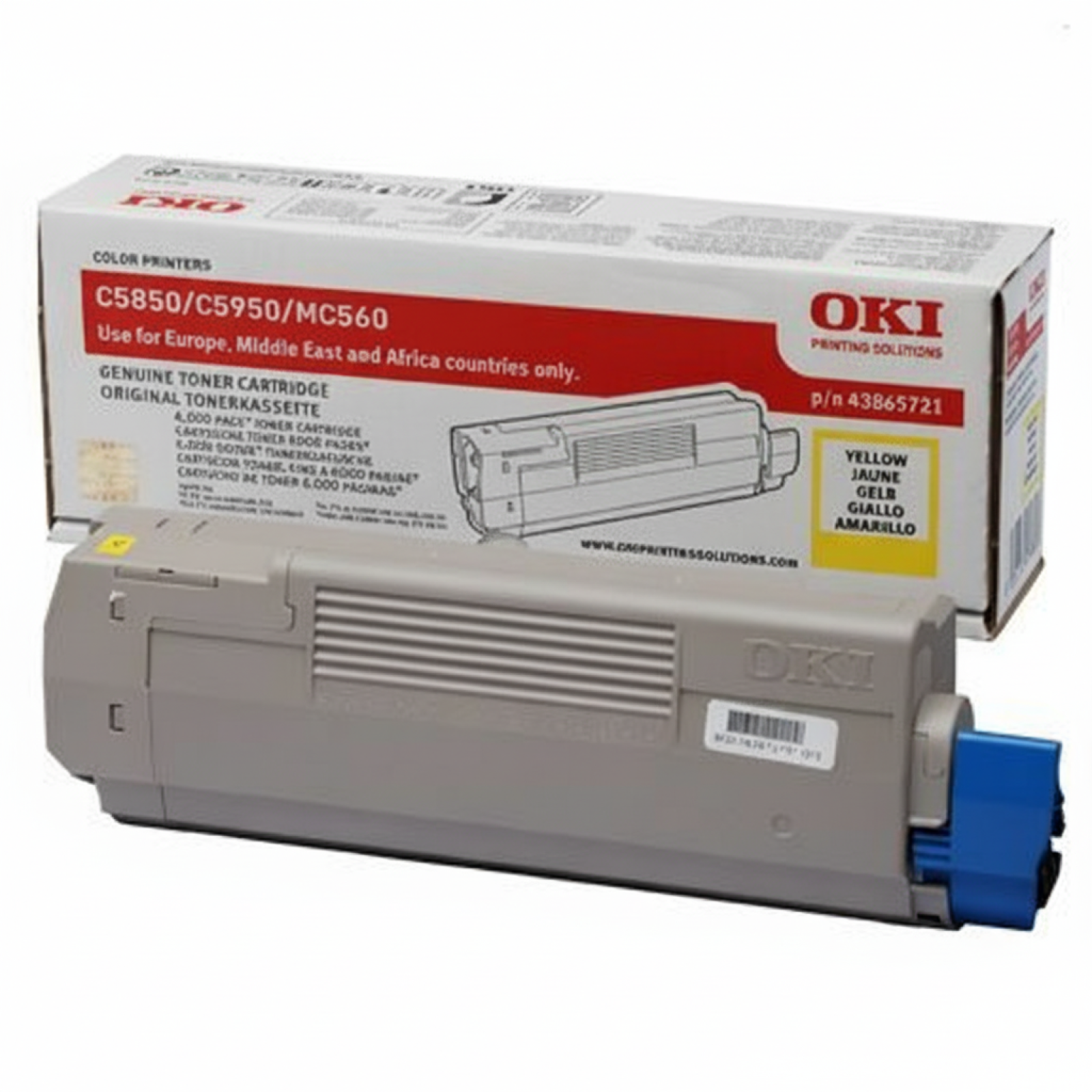 Toner Oryginalny Oki C5850 5950 (43865721) (Żółty)
