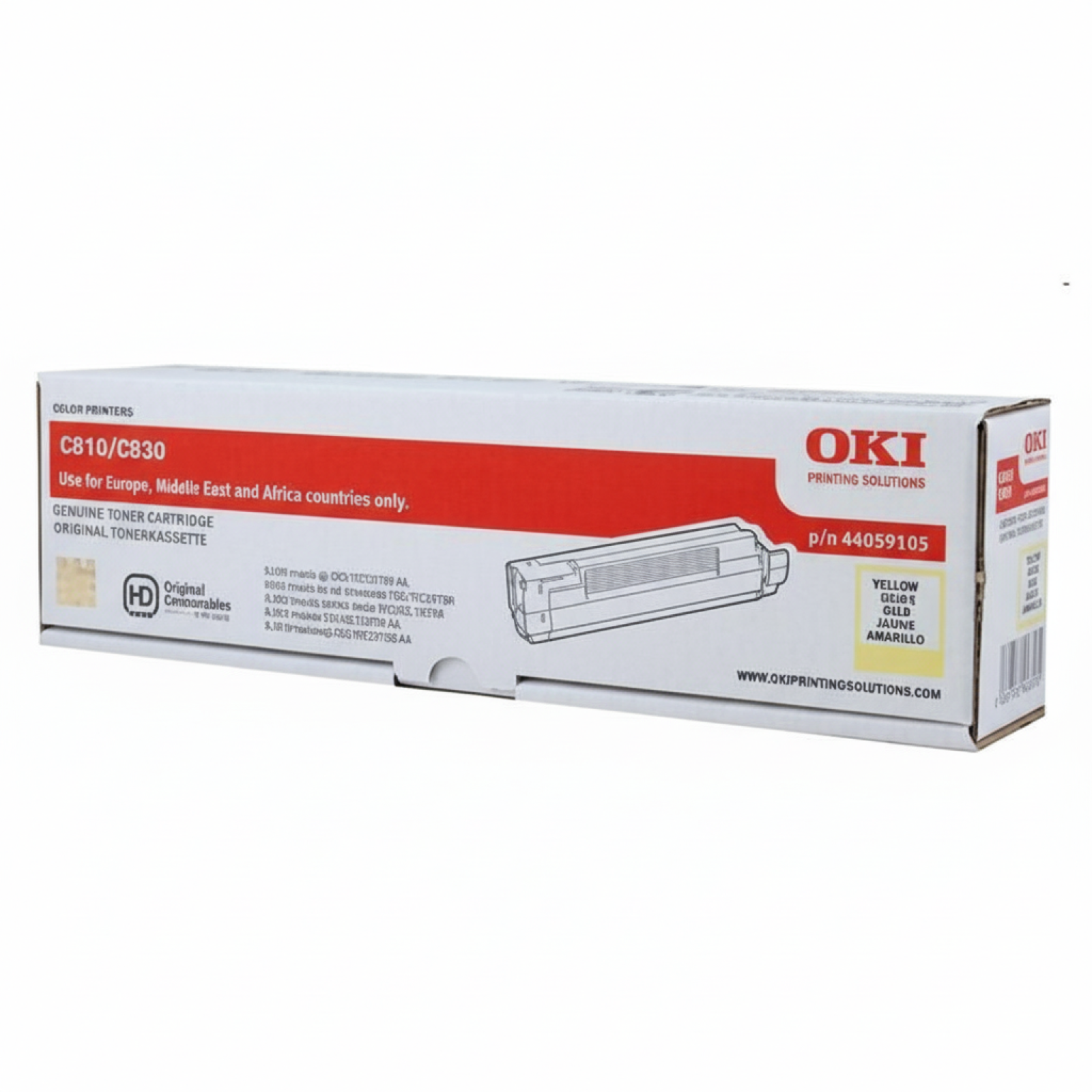 Toner Oryginalny Oki C810 830 (44059105) (Żółty)