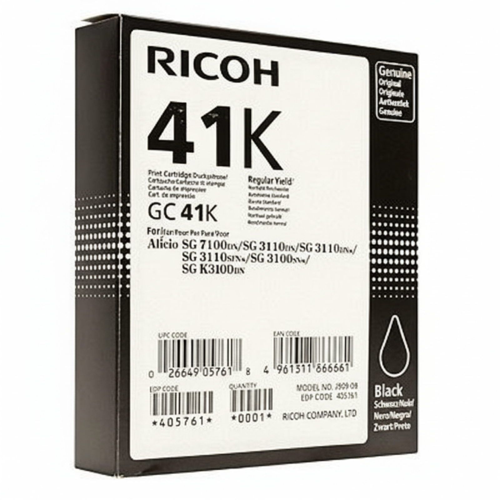 Tusz Oryginalny Ricoh GC-41K (405761) (Czarny)
