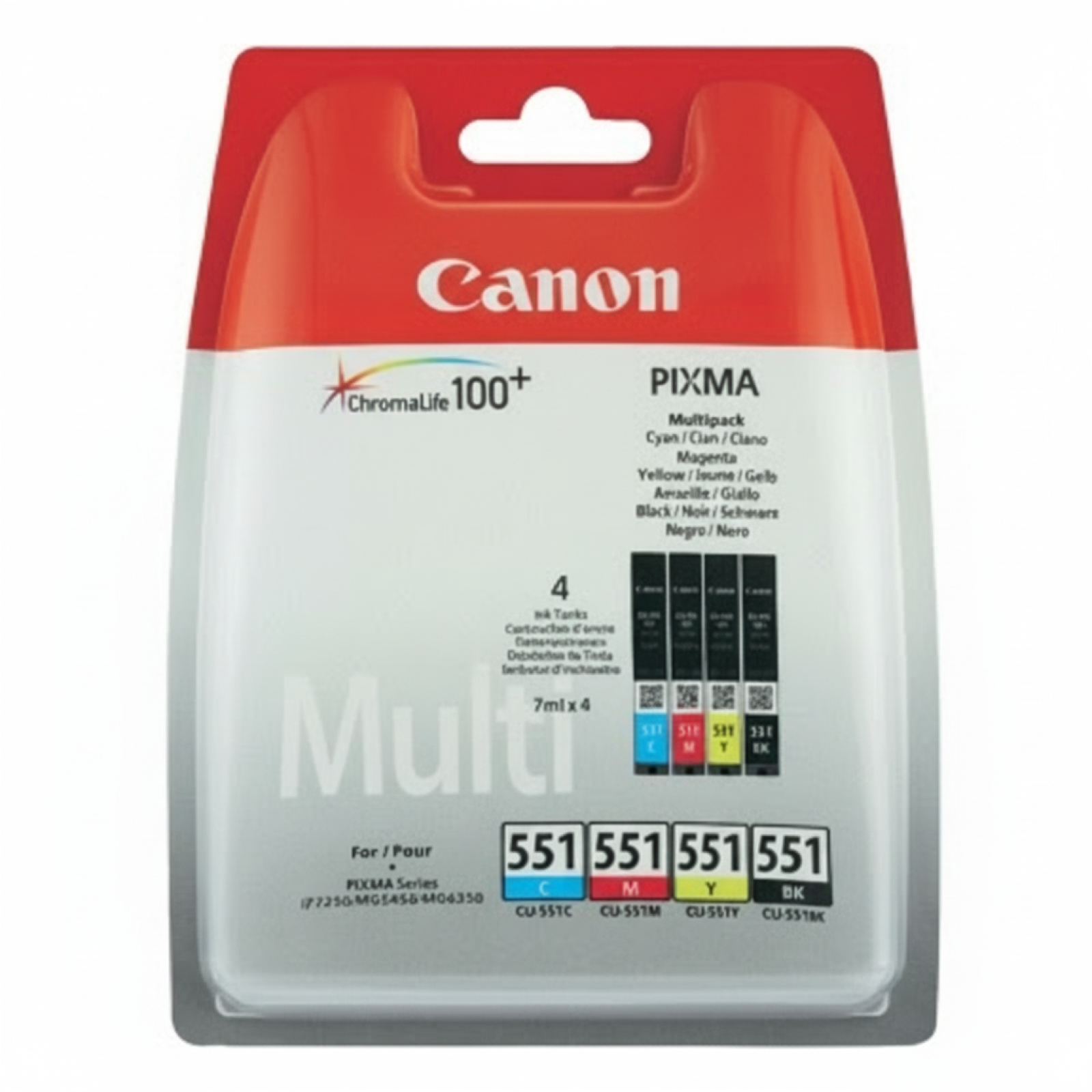 Tusze Oryginalne Canon CLI-551 CMYK (6509B008) (czteropak)