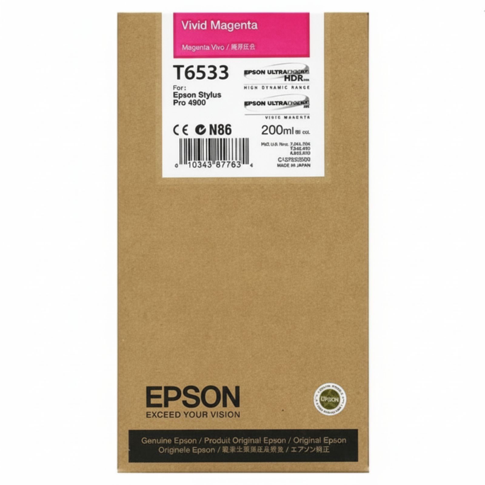 Tusz Oryginalny Epson T6533 (C13T653300) (Purpurowy)