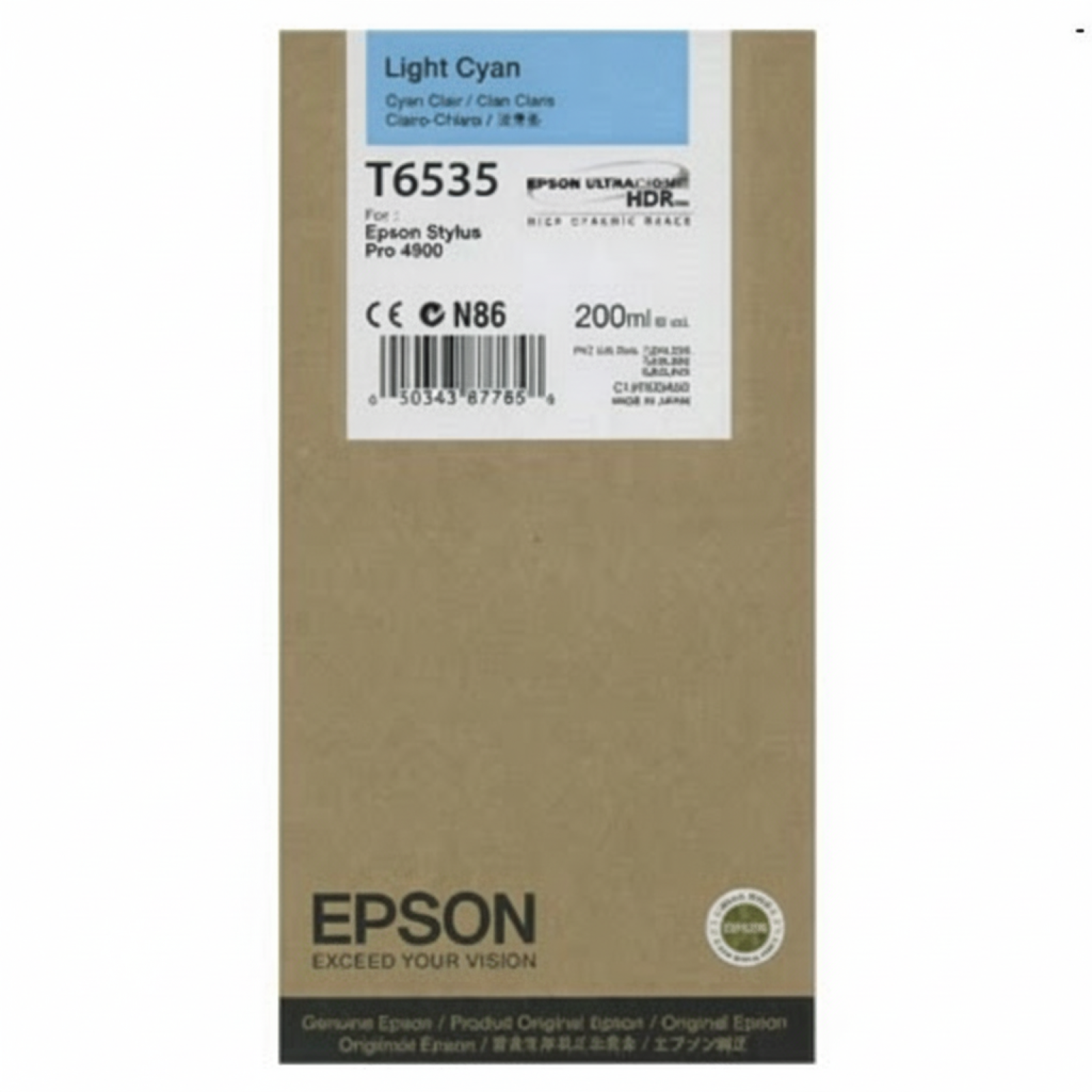Tusz Oryginalny Epson T6535 (C13T653500) (Jasny błękitny)