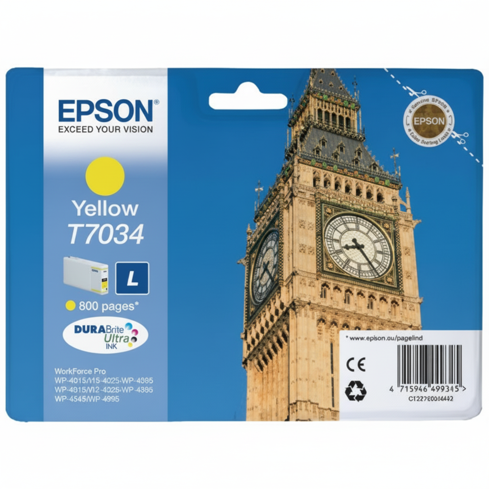 Tusz Oryginalny Epson T7034 (C13T70344010) (Żółty)