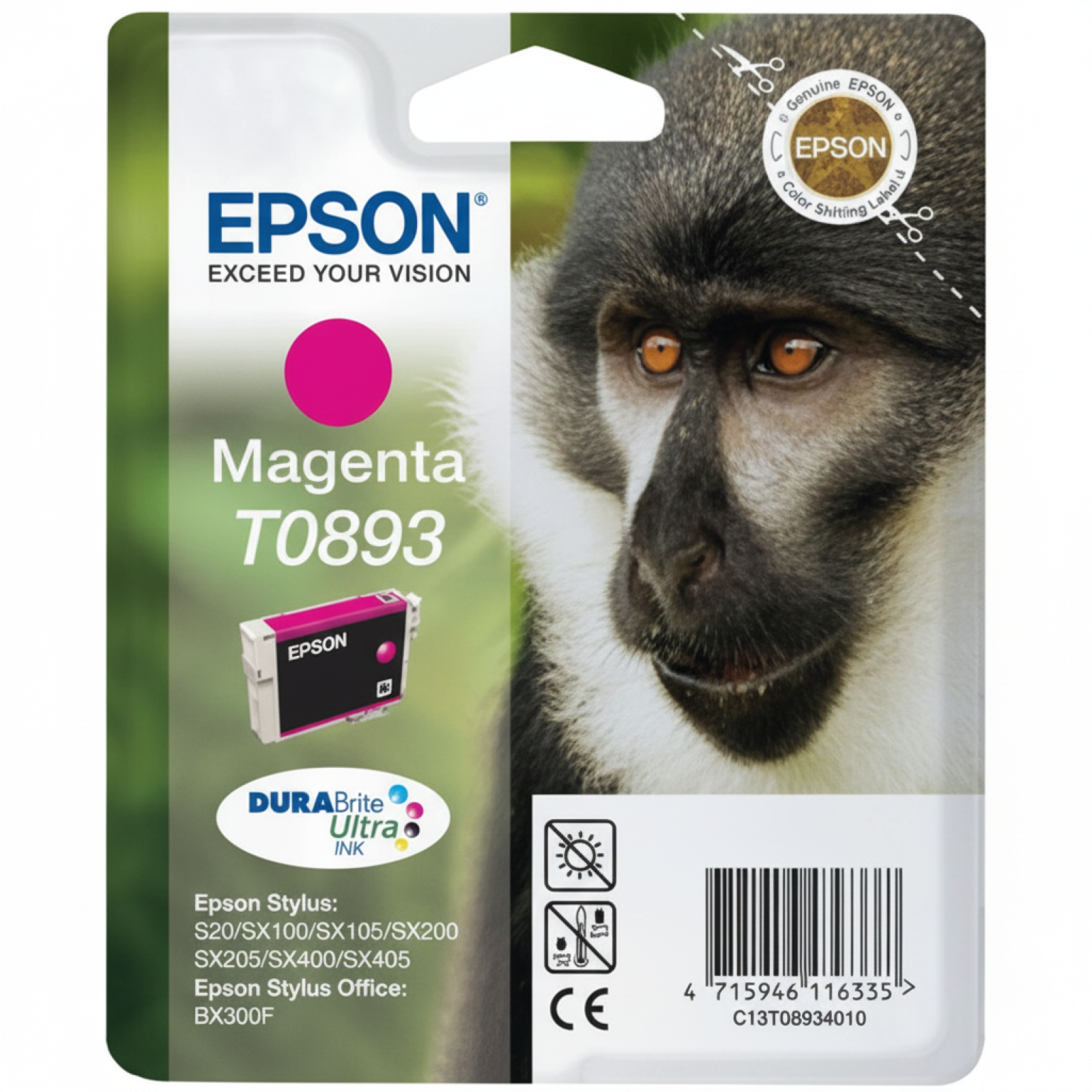 Tusz Oryginalny Epson T0893 (C13T08934011) (Purpurowy)