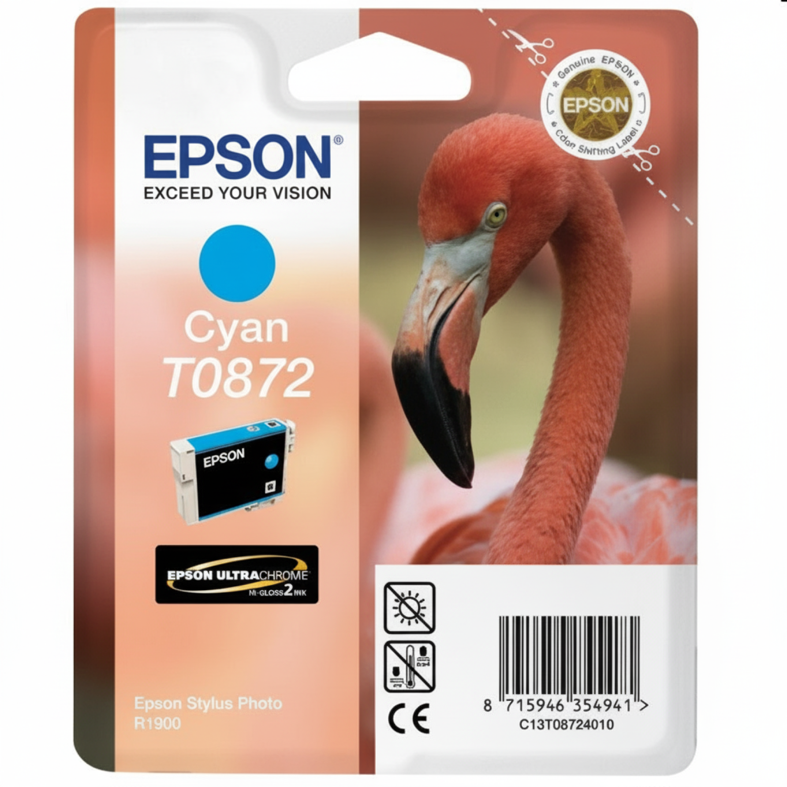 Tusz Oryginalny Epson T0872 (C13T08724010) (Błękitny)