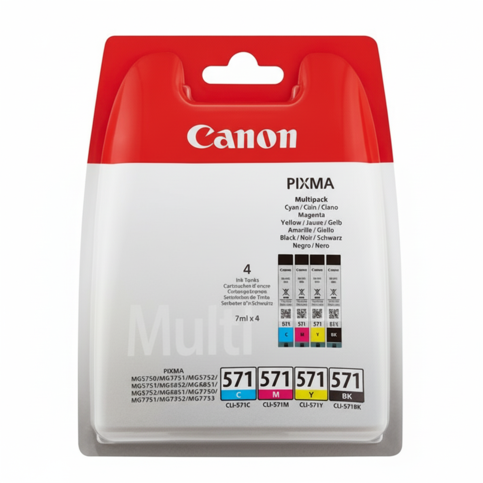 Tusze Oryginalne Canon CLI-571 CMYK (0386C005) (czteropak)