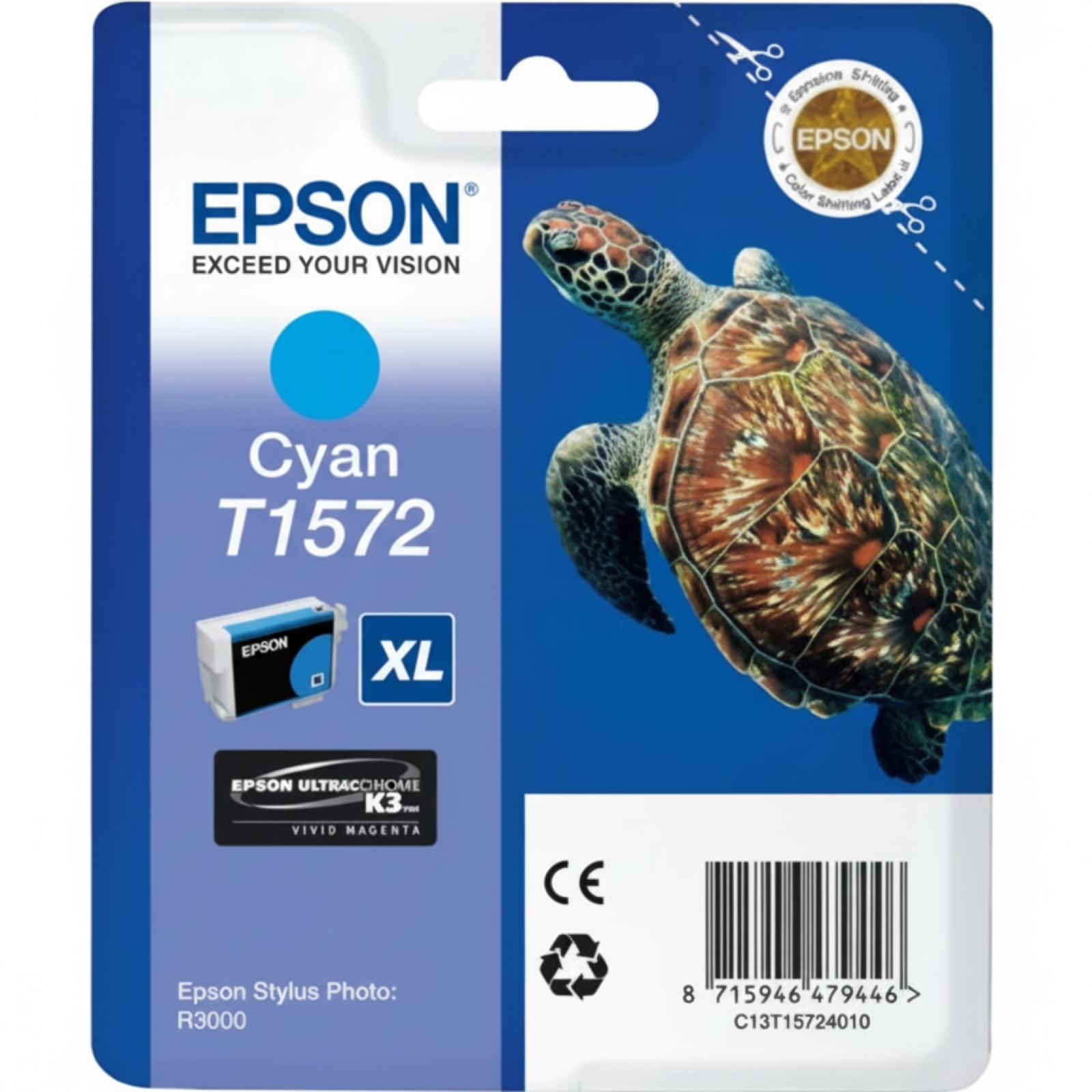 Tusz Oryginalny Epson T1572 (C13T15724010) (Błękitny)