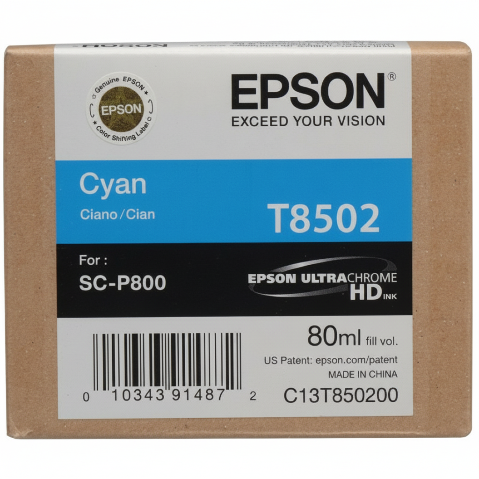 Tusz Oryginalny Epson T8502 (C13T850200) (Błękitny)