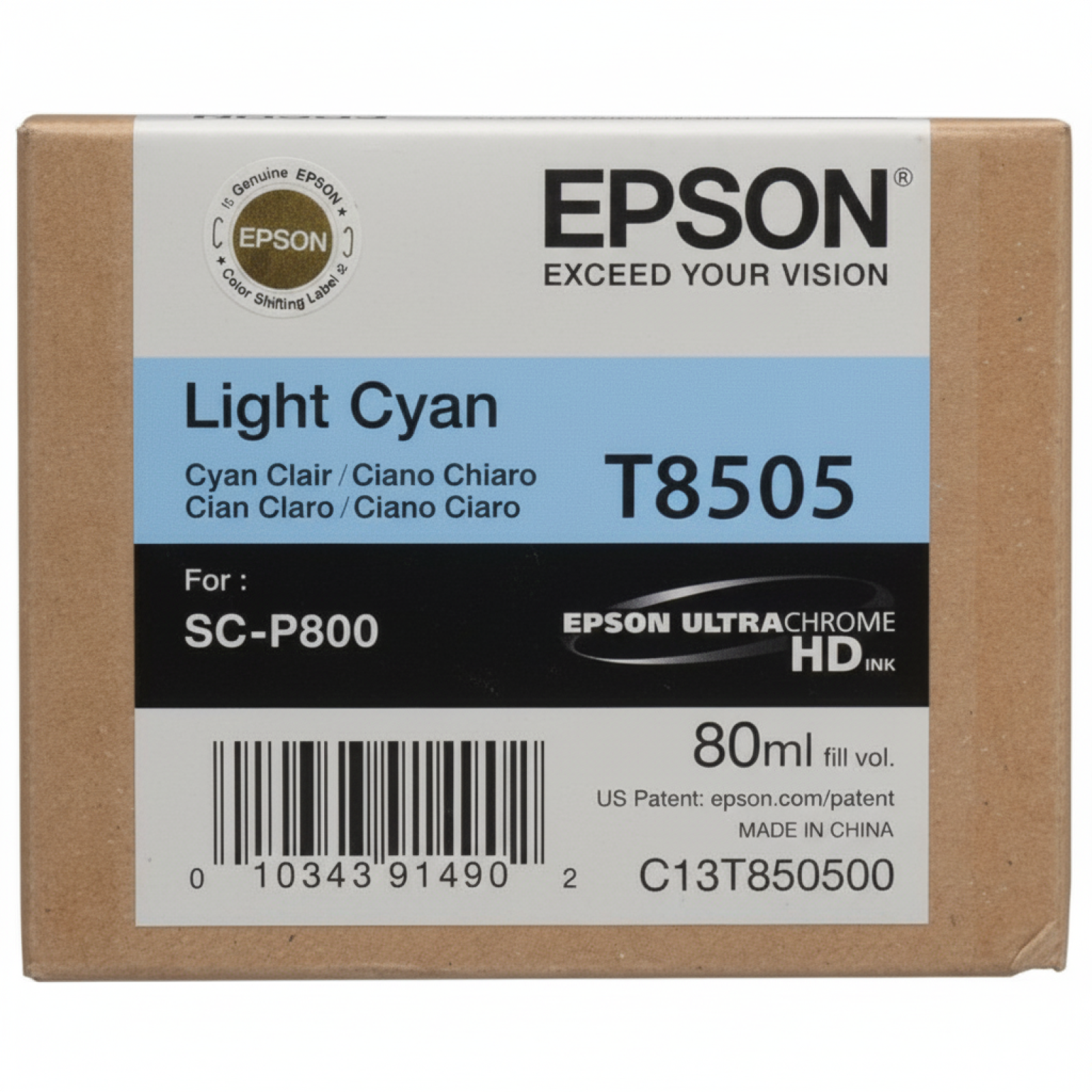 Tusz Oryginalny Epson T8505 (C13T850500) (Jasny błękitny)