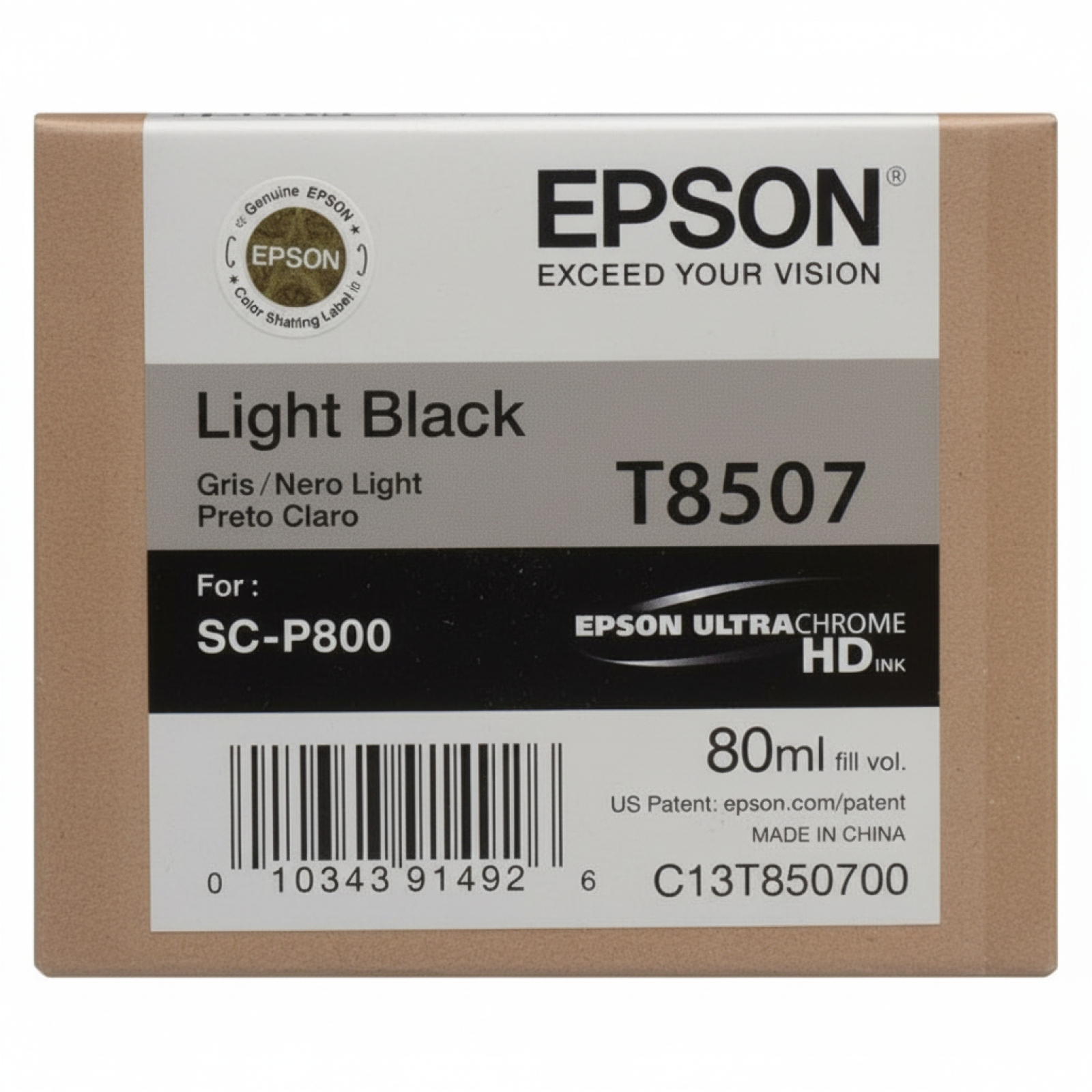 Tusz Oryginalny Epson T8507 (C13T850700) (Jasny czarny)