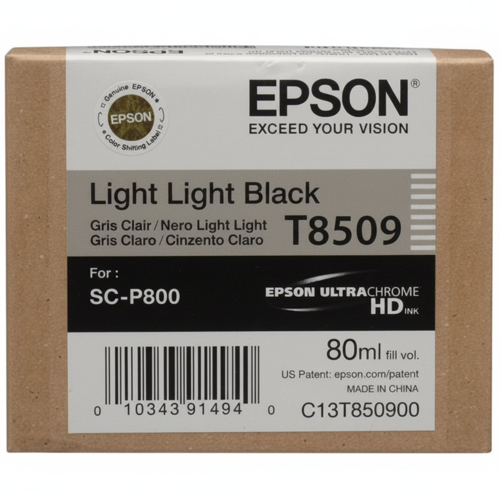 Tusz Oryginalny Epson T8509 (C13T850900) (Jasny jasny czarny)