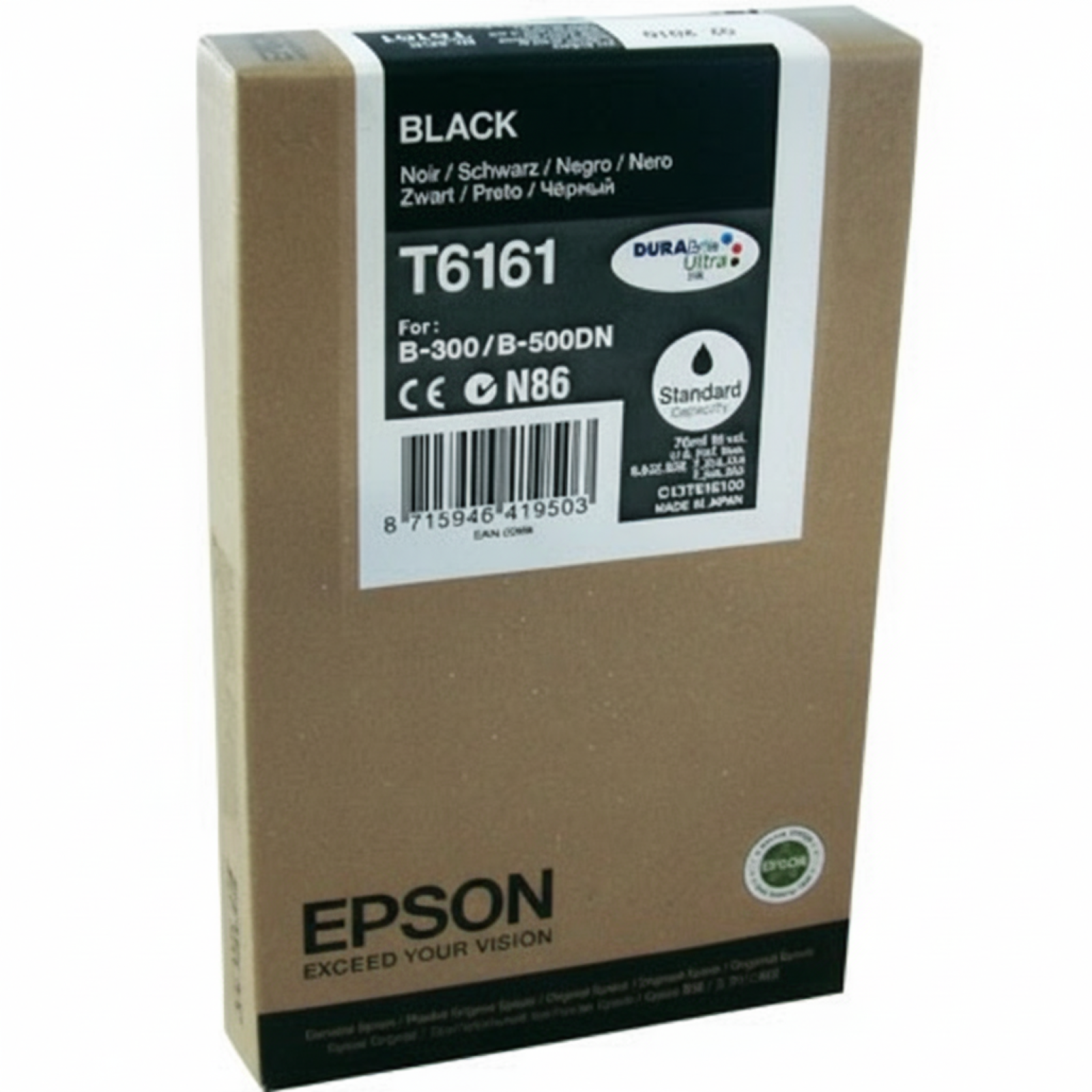 Tusz Oryginalny Epson T6161 (C13T616100) (Czarny)