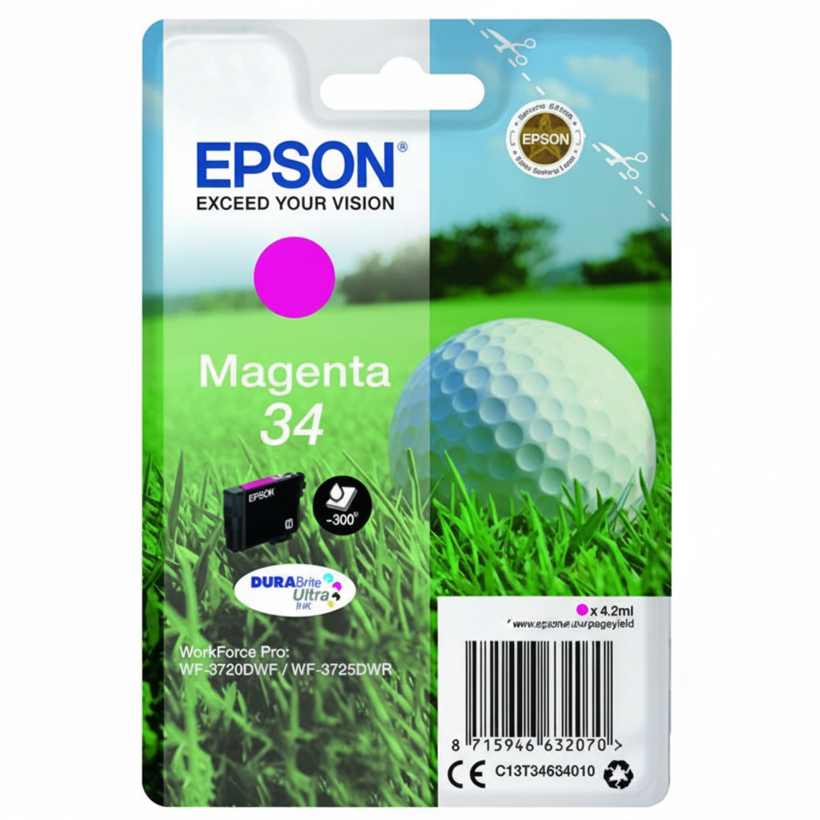 Tusz Oryginalny Epson 34 (C13T34634010) (Purpurowy)