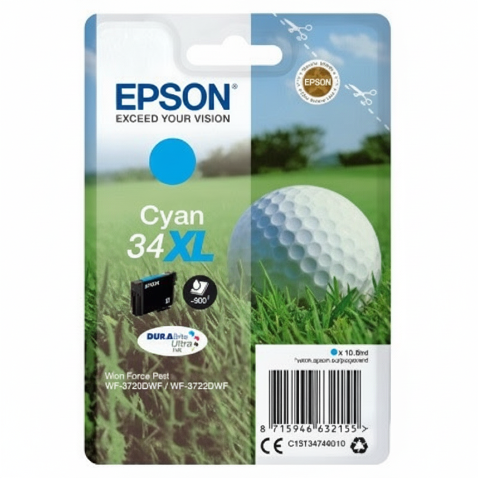 Tusz Oryginalny Epson 34xl (C13T34724010) (Błękitny)