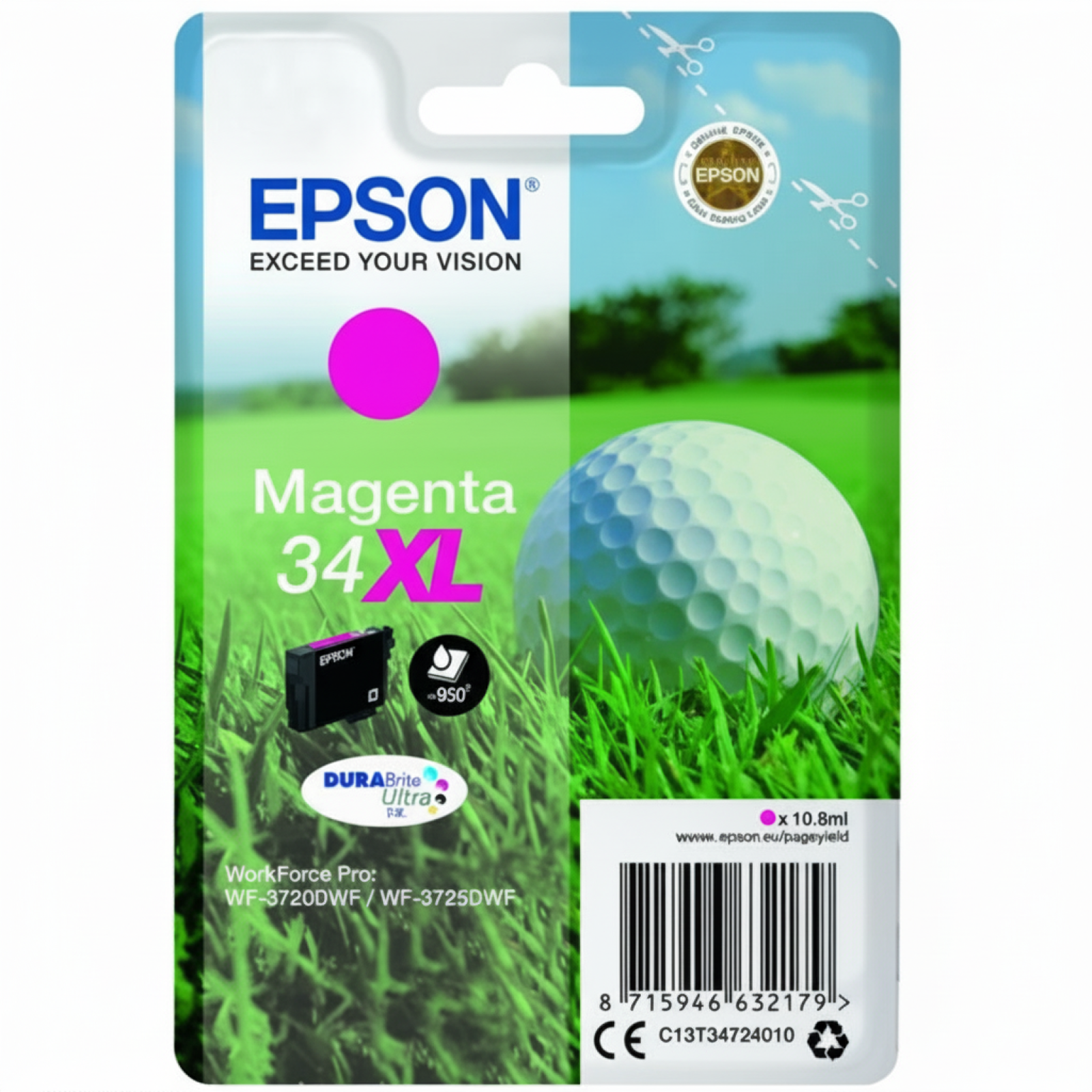 Tusz Oryginalny Epson 34xl (C13T34734010) (Purpurowy)