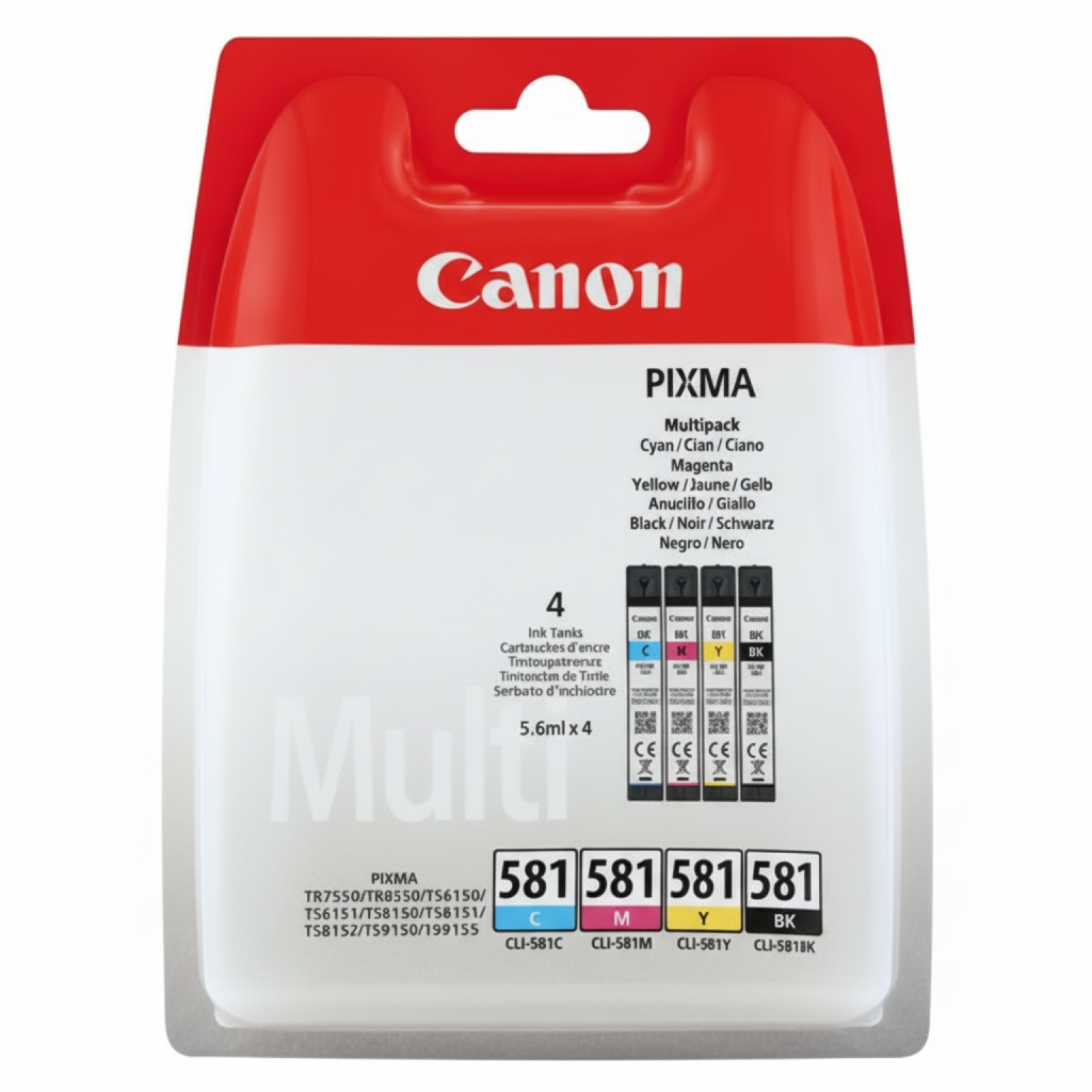 Tusze Oryginalne Canon CLI-581 CMYK (2103C004) (czteropak)