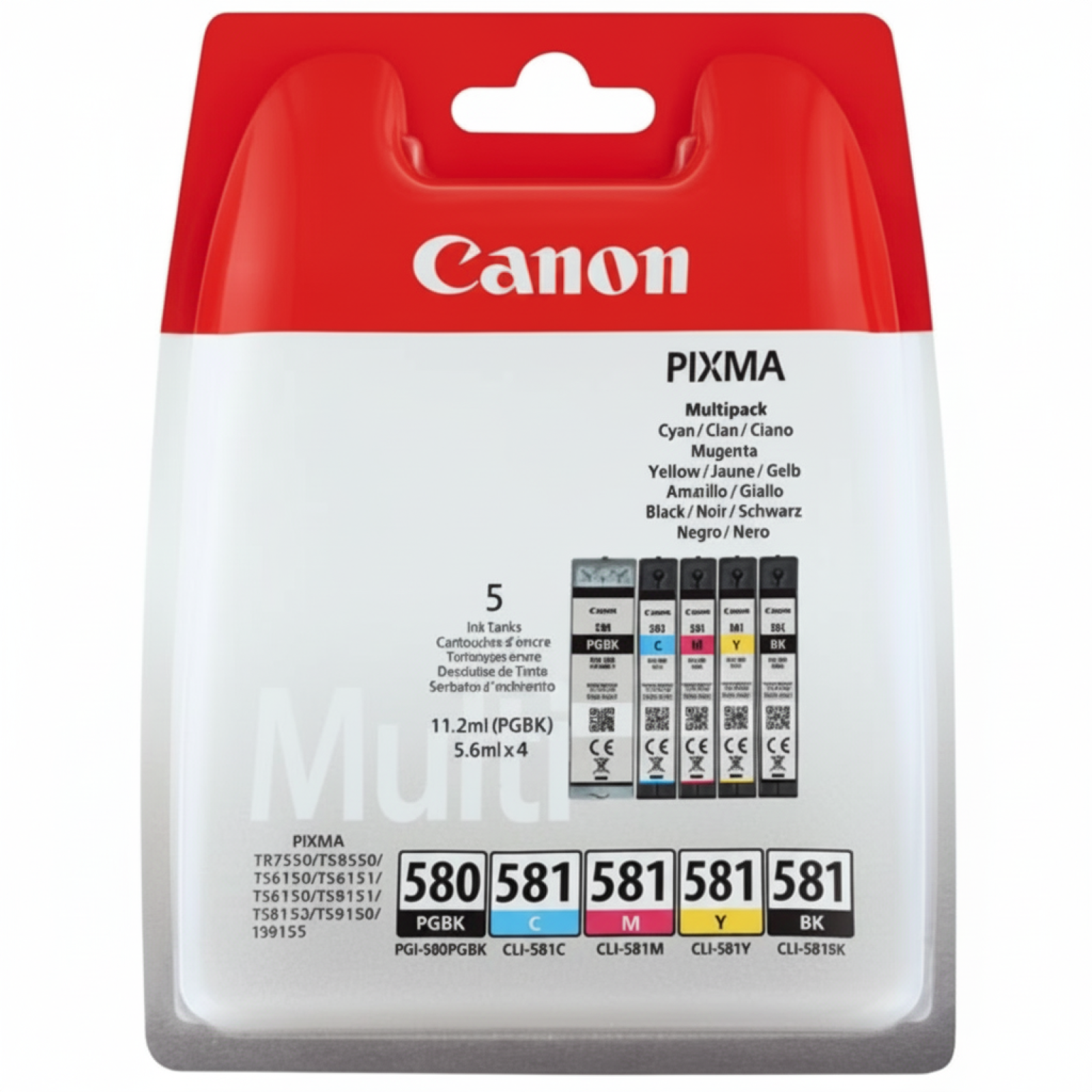 Tusze Oryginalne Canon PGI-580 CLI-581  CMYK (2078C005) (komplet)