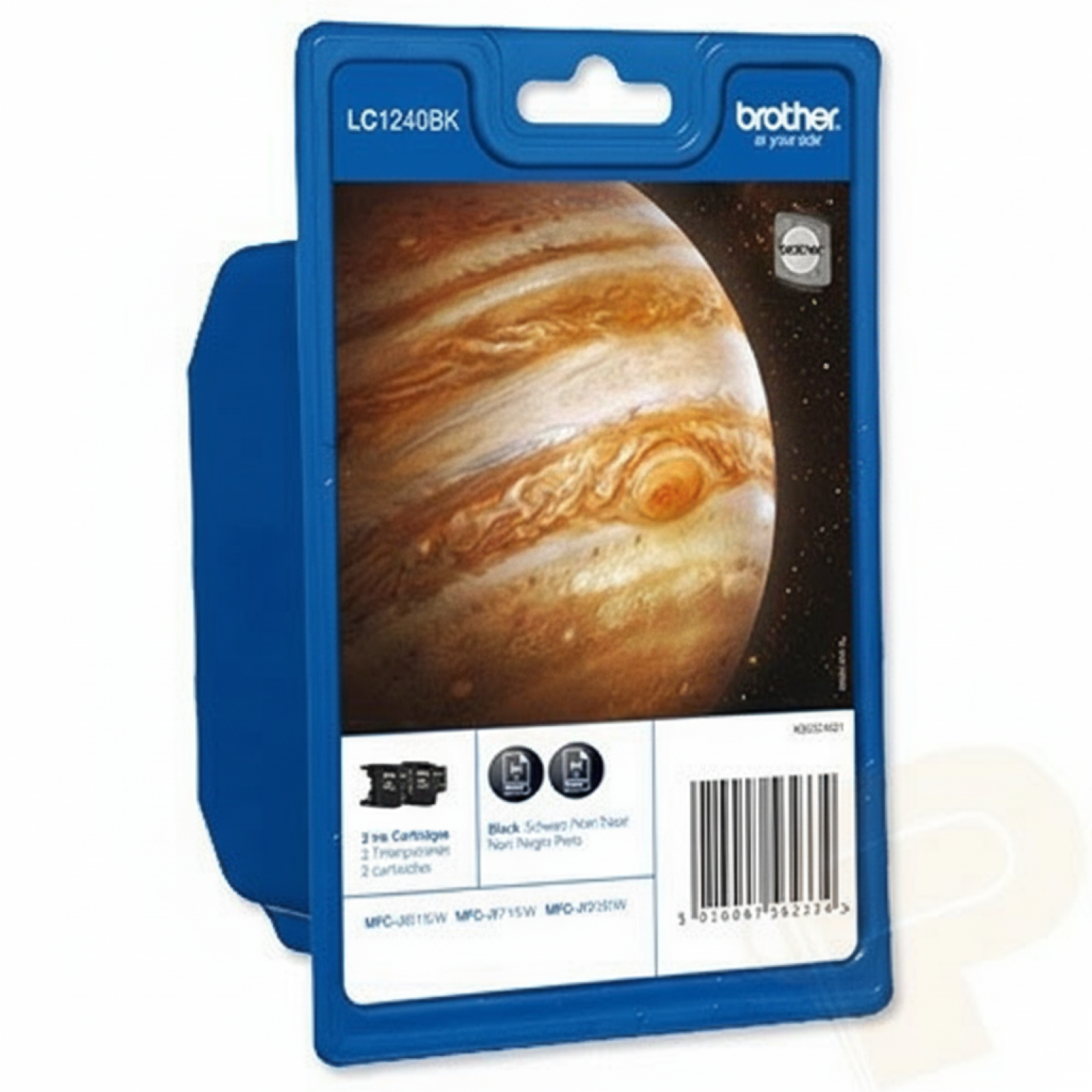 Tusze Oryginalne Brother LC-1240 BK (LC1240BKBP2) (Czarne) (dwupak)