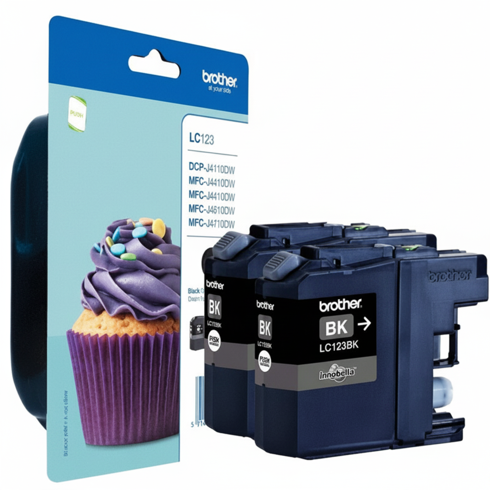 Tusze Oryginalne Brother LC-123 BK (LC123BKBP2) (Czarne) (dwupak)