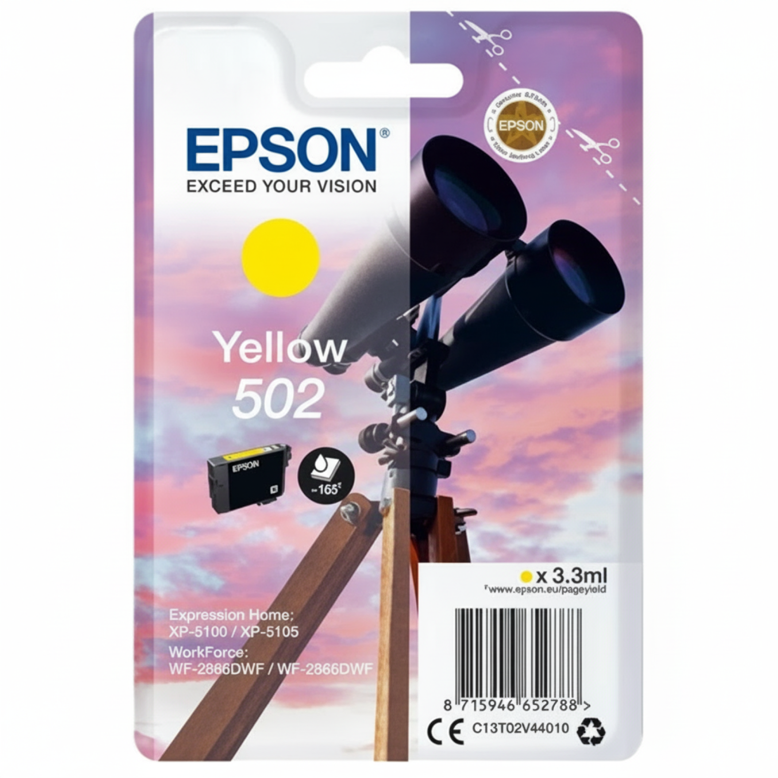 Tusz Oryginalny Epson 502 (C13T02V44010) (Żółty)