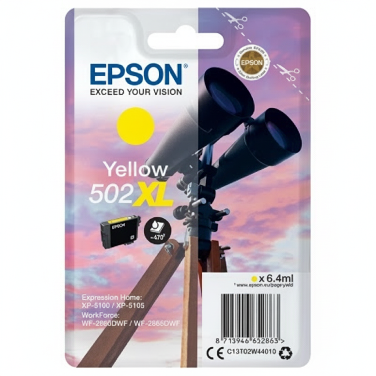 Tusz Oryginalny Epson 502 XL (C13T02W44010) (Żółty)