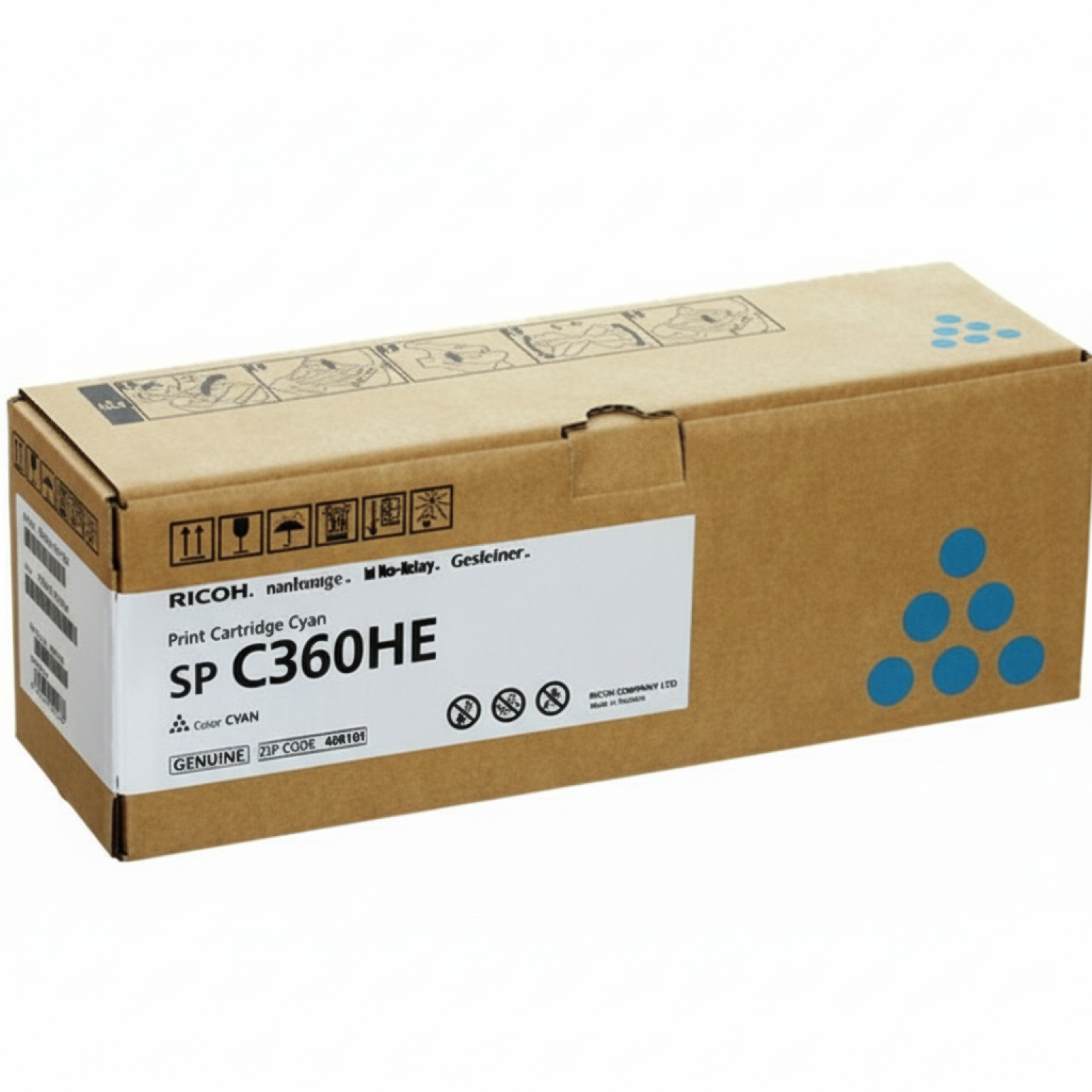 Toner Oryginalny Ricoh C360HE (408185) (Błękitny)