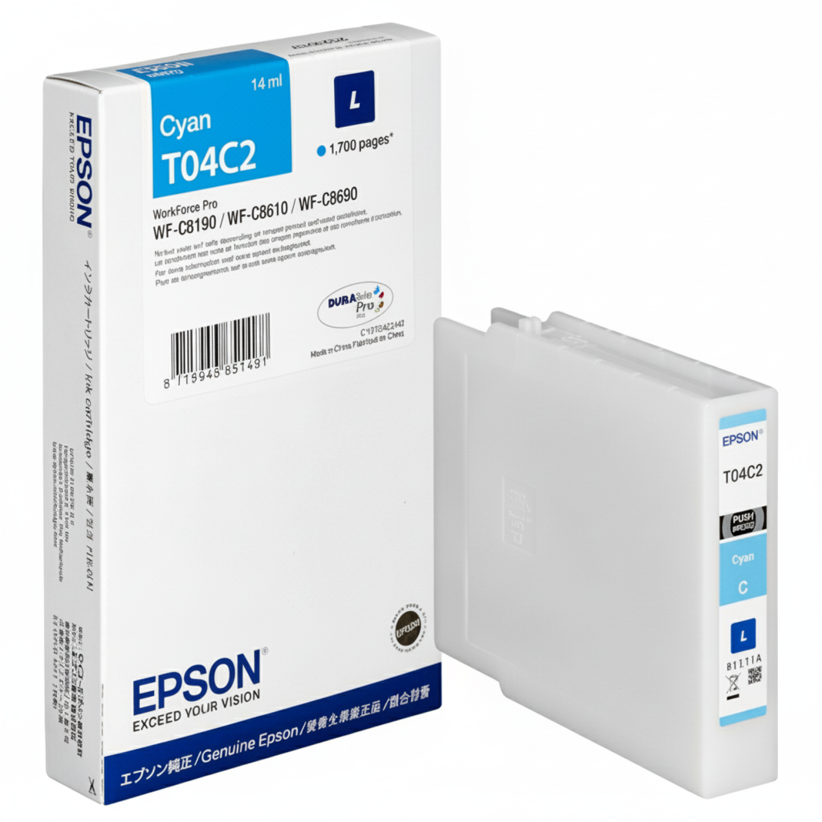 Tusz Oryginalny Epson T04C2 L (C13T04C240) (Błękitny)