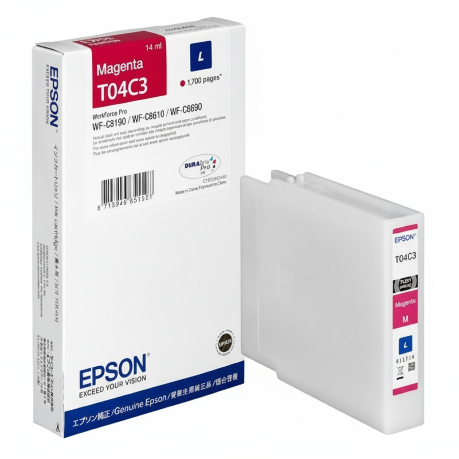 Tusz Oryginalny Epson T04C3 L (C13T04C340) (Purpurowy)