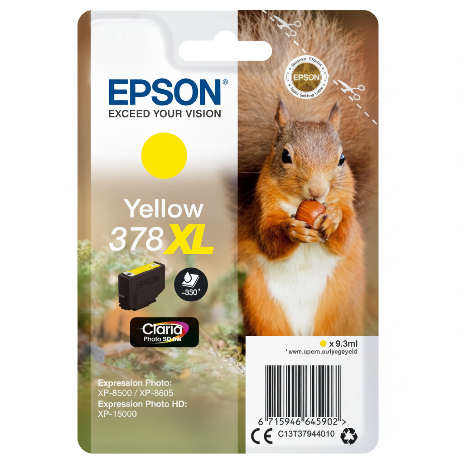Tusz Oryginalny Epson 378 XL (C13T37944010) (Żółty)
