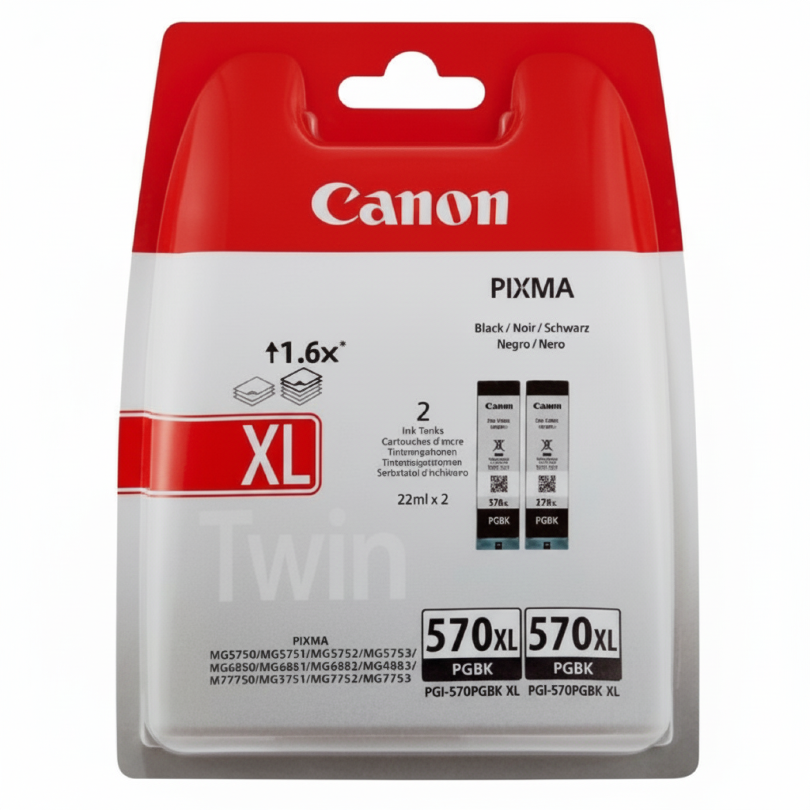 Tusze Oryginalne Canon PGI-570 XL BK (0318C007) (Czarne) (dwupak)