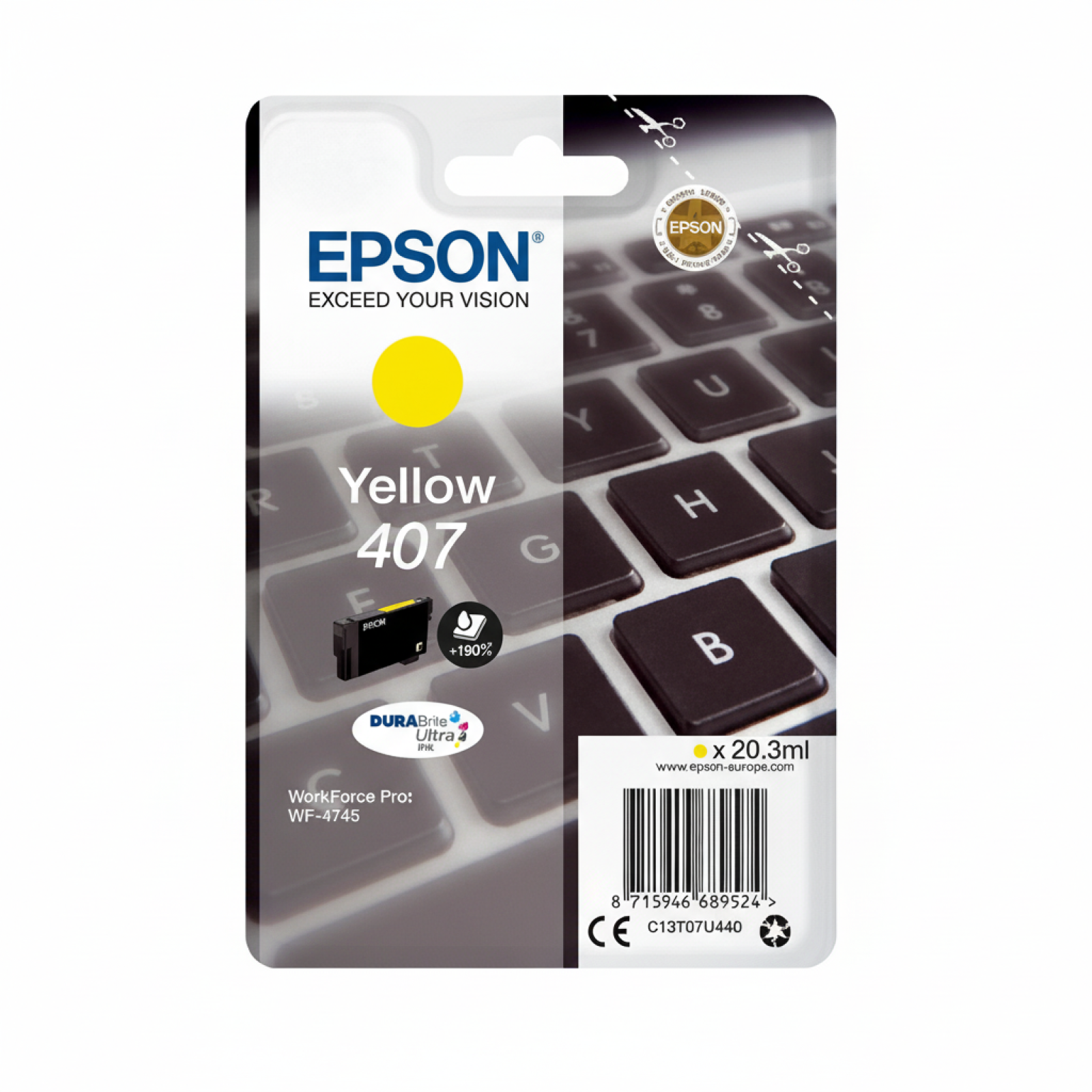 Tusz Oryginalny Epson 407 (C13T07U440) (Żółty)