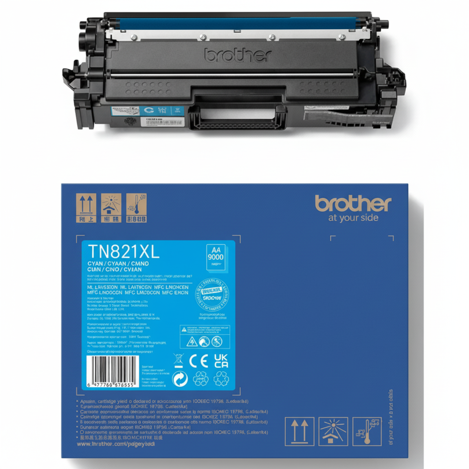 Toner Oryginalny Brother TN-821XLC (TN821XLC) (Błękitny)